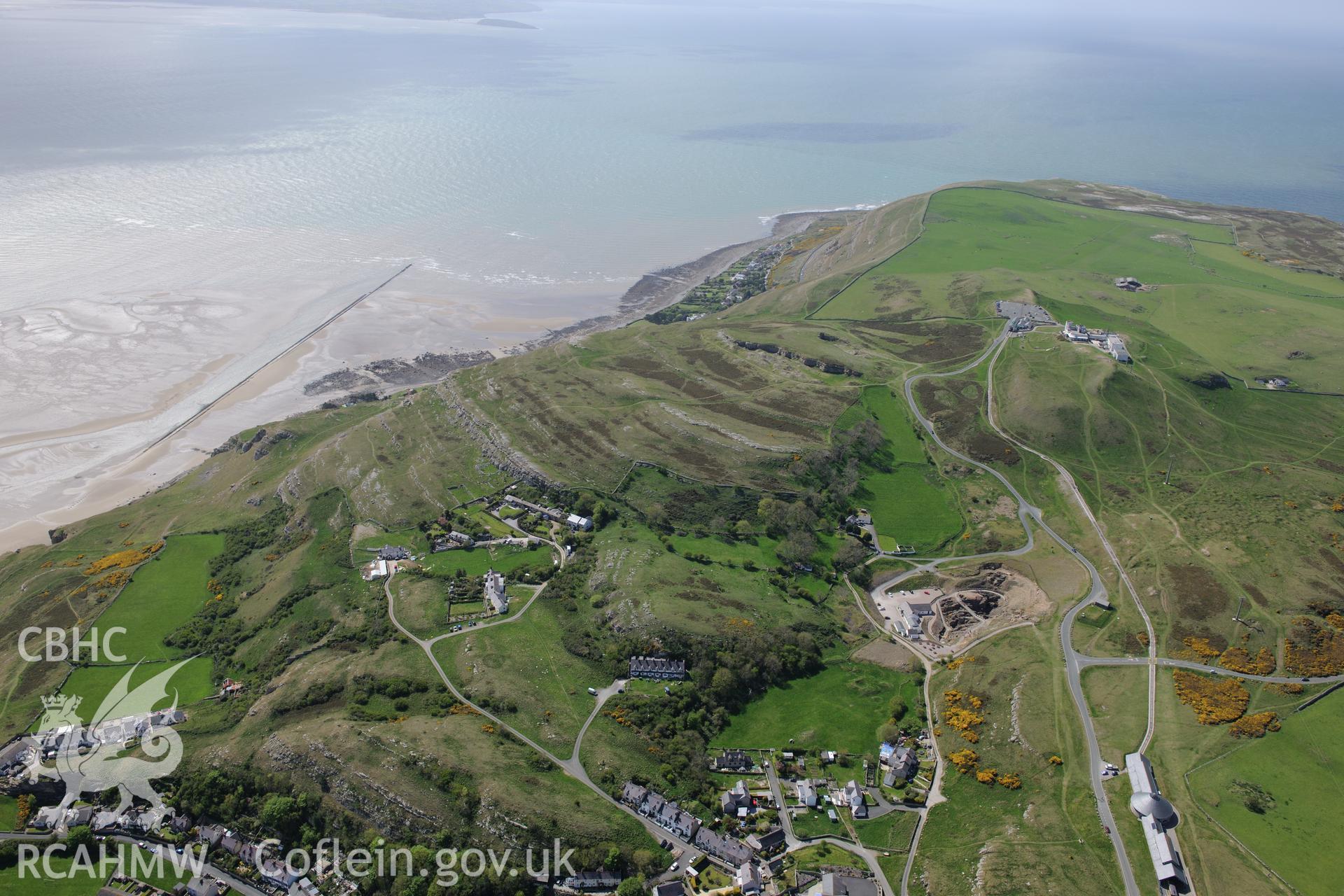 Great Orme copper mine, Llandudno. Oblique aerial photograph taken during the Royal Commission?s programme of archaeological aerial reconnaissance by Toby Driver on 22nd May 2013.