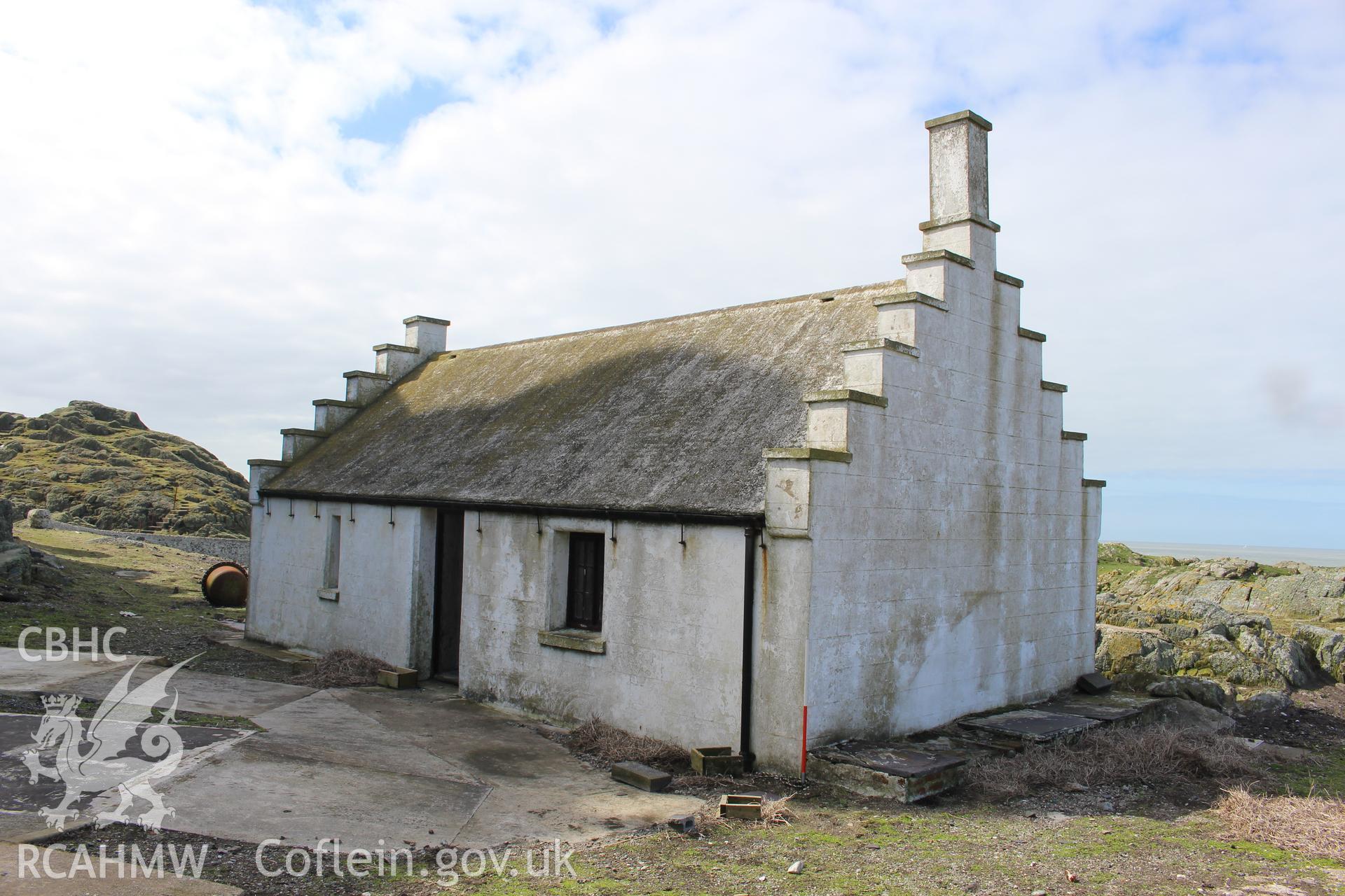 Skerries lighthouse keeper's cottage. Investigator's photographic survey for the CHERISH Project. ? Crown: CHERISH PROJECT 2018. Produced with EU funds through the Ireland Wales Co-operation Programme 2014-2020. All material made freely available through the Open Government Licence.