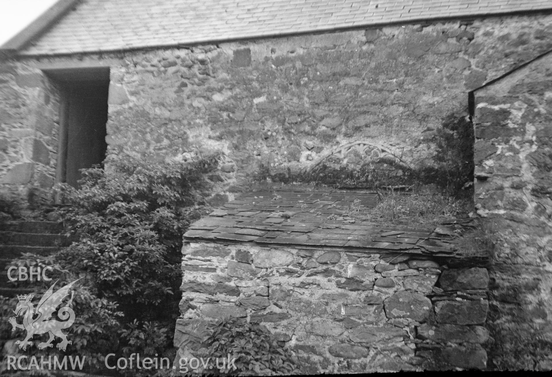 Digital copy of a nitrate negative showing the barn at Cochwillan.