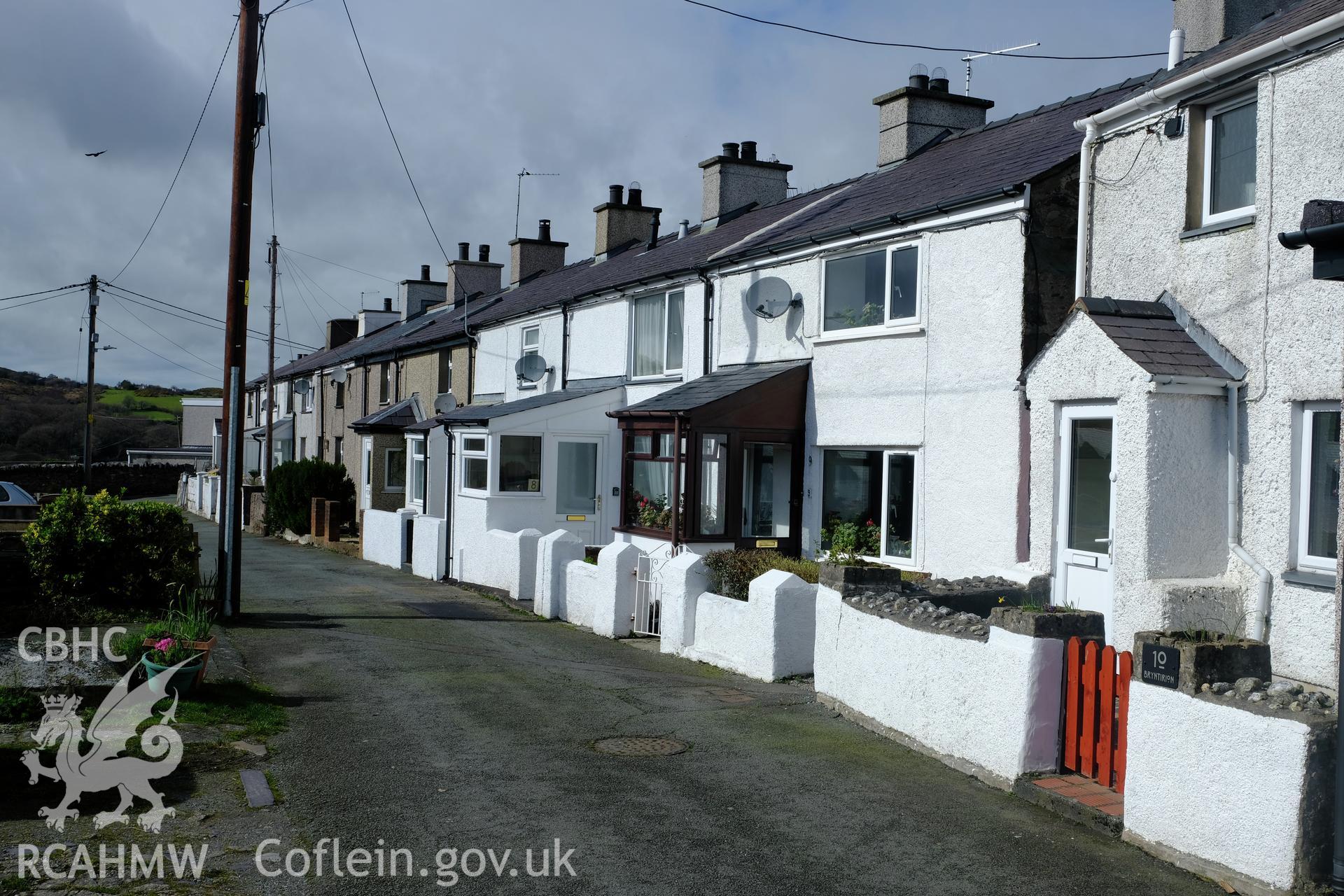 Colour photograph showing view looking west at Bryntirion, Bethesda, produced by Richard Hayman 16th March 2017