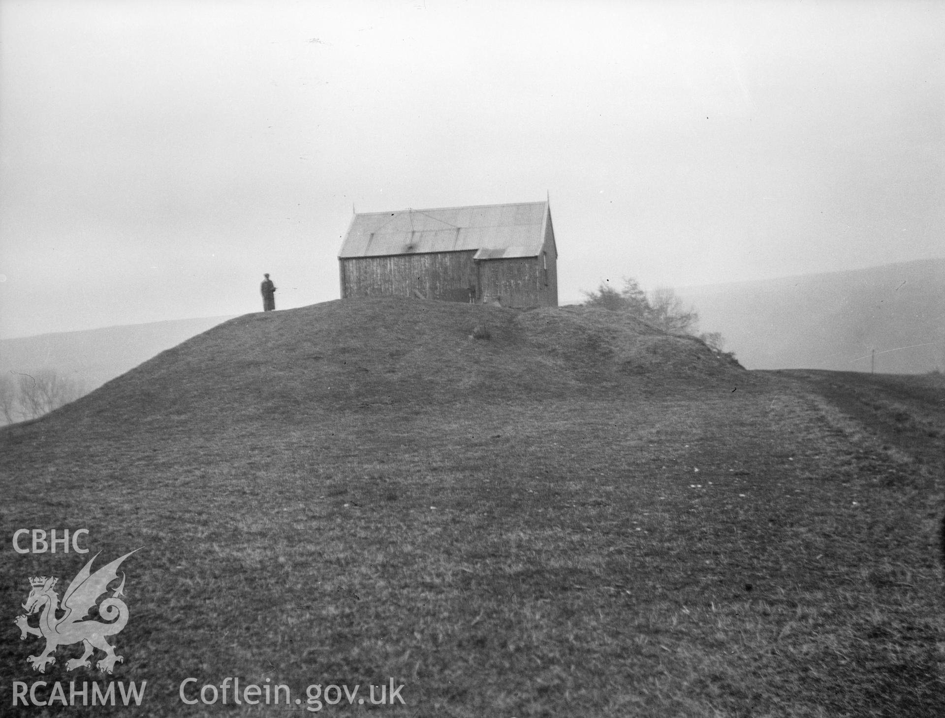 Digital copy of a nitrate negative labelled view of Rhiwian tumulus taken in 1921 (probaly mis-labelled)