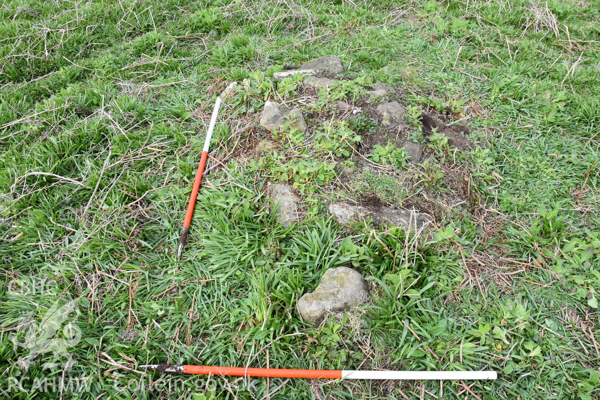 Skomer Island cairn group 1. Field survey 19 April 2018. Cairn A