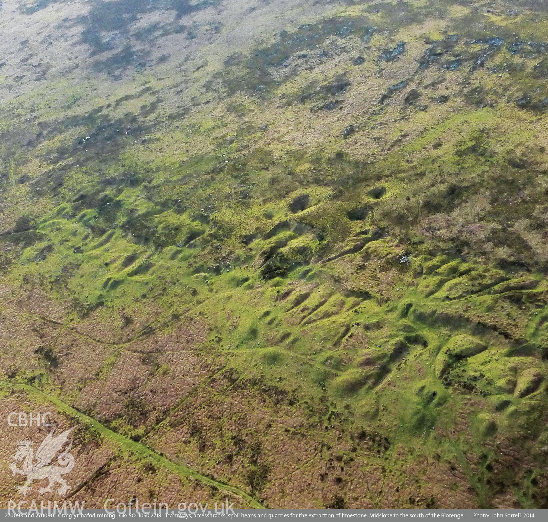 View of Mining on Blorenge, taken by John Sorrell, 2014.