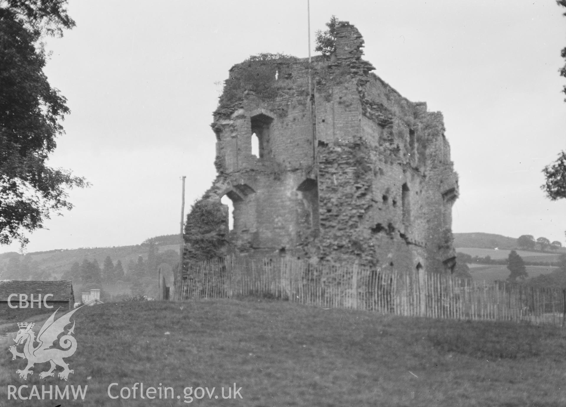 Digital copy of a nitrate negative showing Alisby's Castle, Crickhowell.