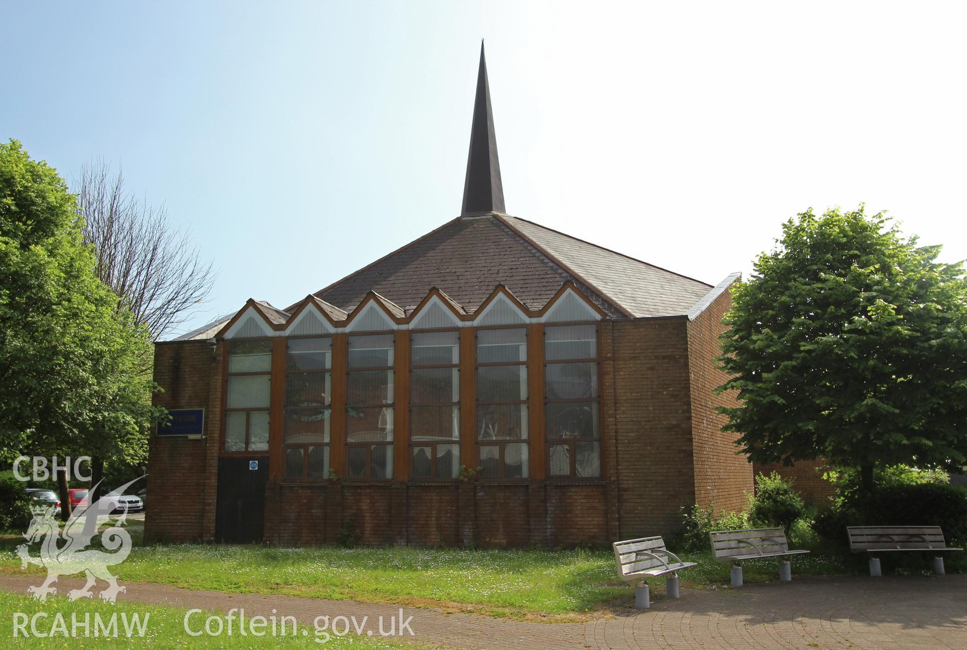 Colour photograph showing exterior view of the Riverside chapel, Port Talbot. Photographed during survey conducted by Geoff Ward on 5th July 2016.