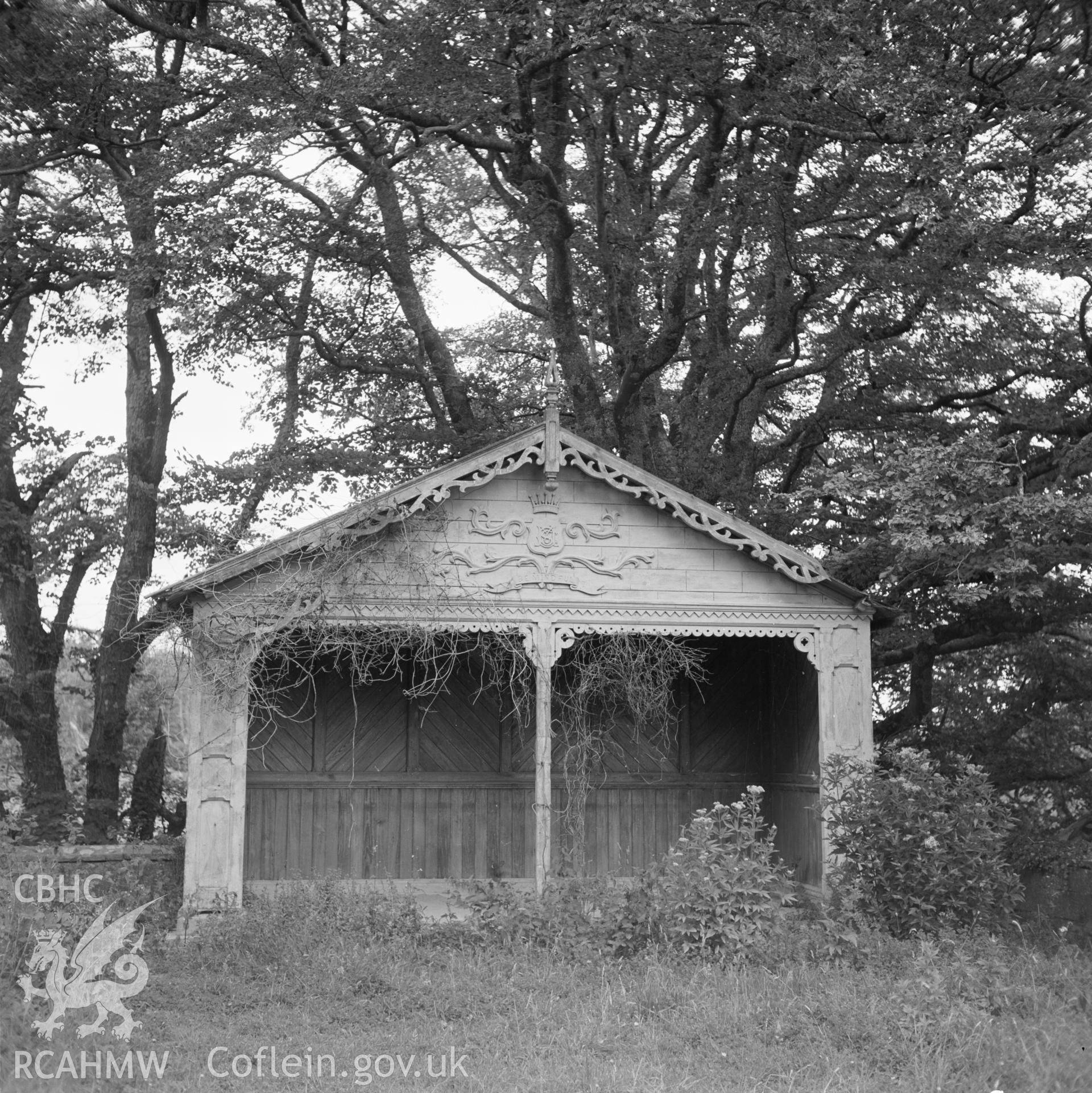 Digital copy of an acetate negative showing Stackpole Court, 7th April 1064.