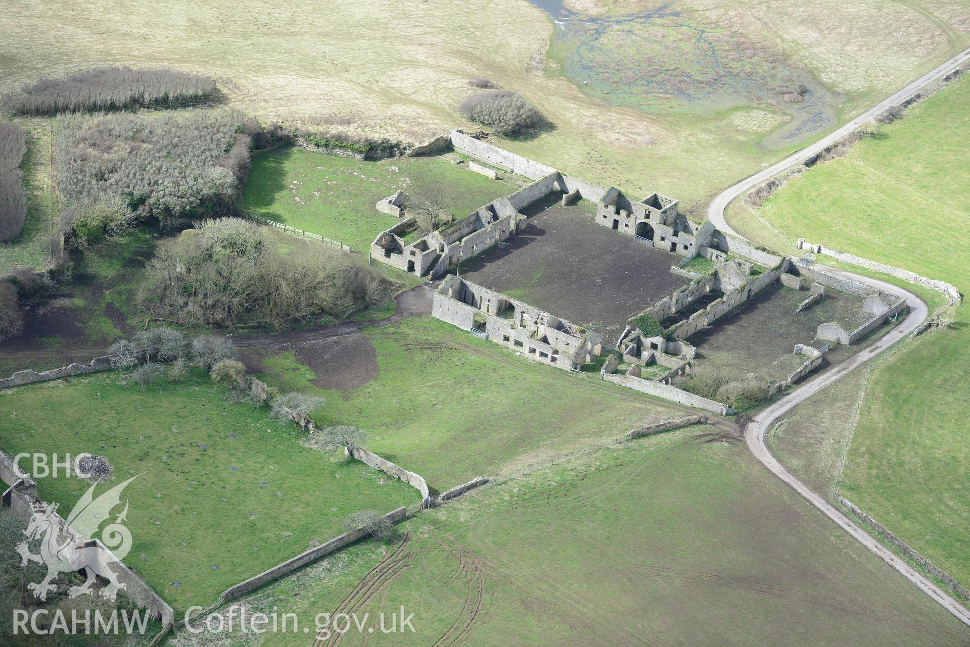 Brownslade Model Farm. Baseline aerial reconnaissance survey for the CHERISH Project. ? Crown: CHERISH PROJECT 2018. Produced with EU funds through the Ireland Wales Co-operation Programme 2014-2020. All material made freely available through the Open Government Licence.