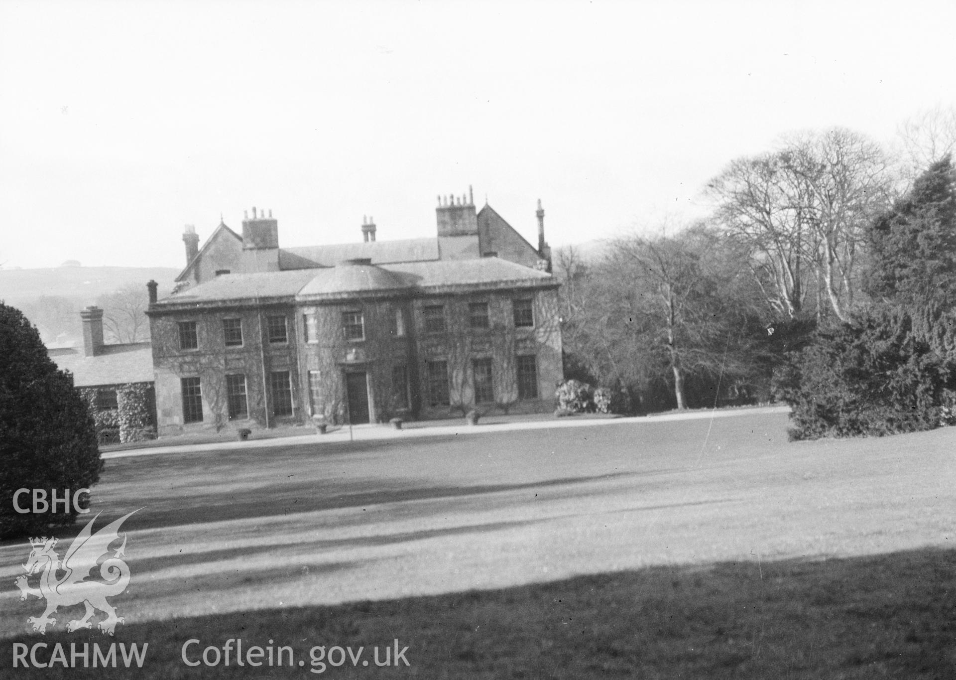 Digital copy of a black and white negative showing St Asaph Bishop's Palace.