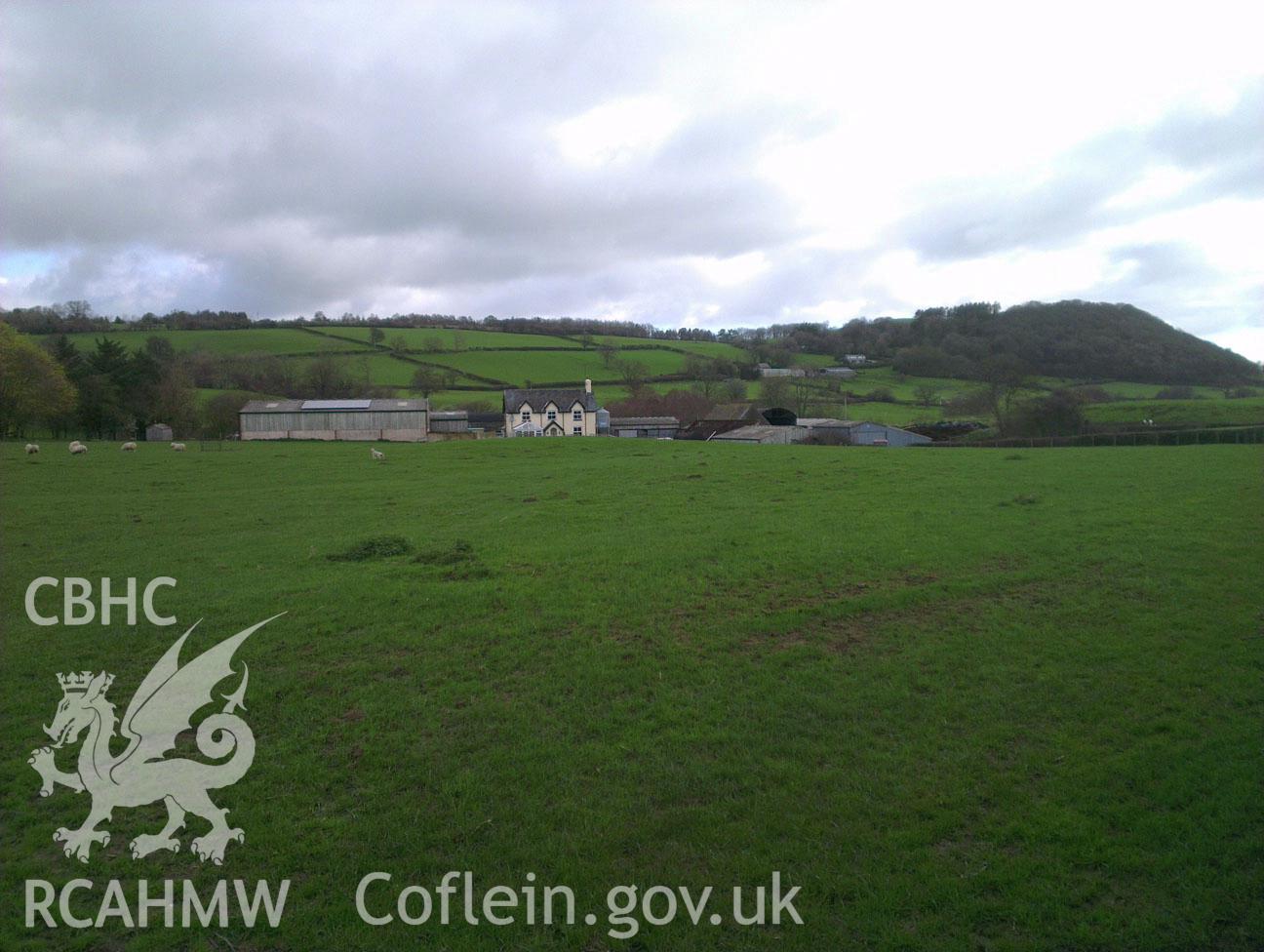 Digital colour photograph of the Maes Moydog battlefield. Photographed during Phase Three of the Welsh Battlefield Metal Detector Survey, carried out by Archaeology Wales, 2012-2014. Project code: 2041 - WBS/12/SUR.