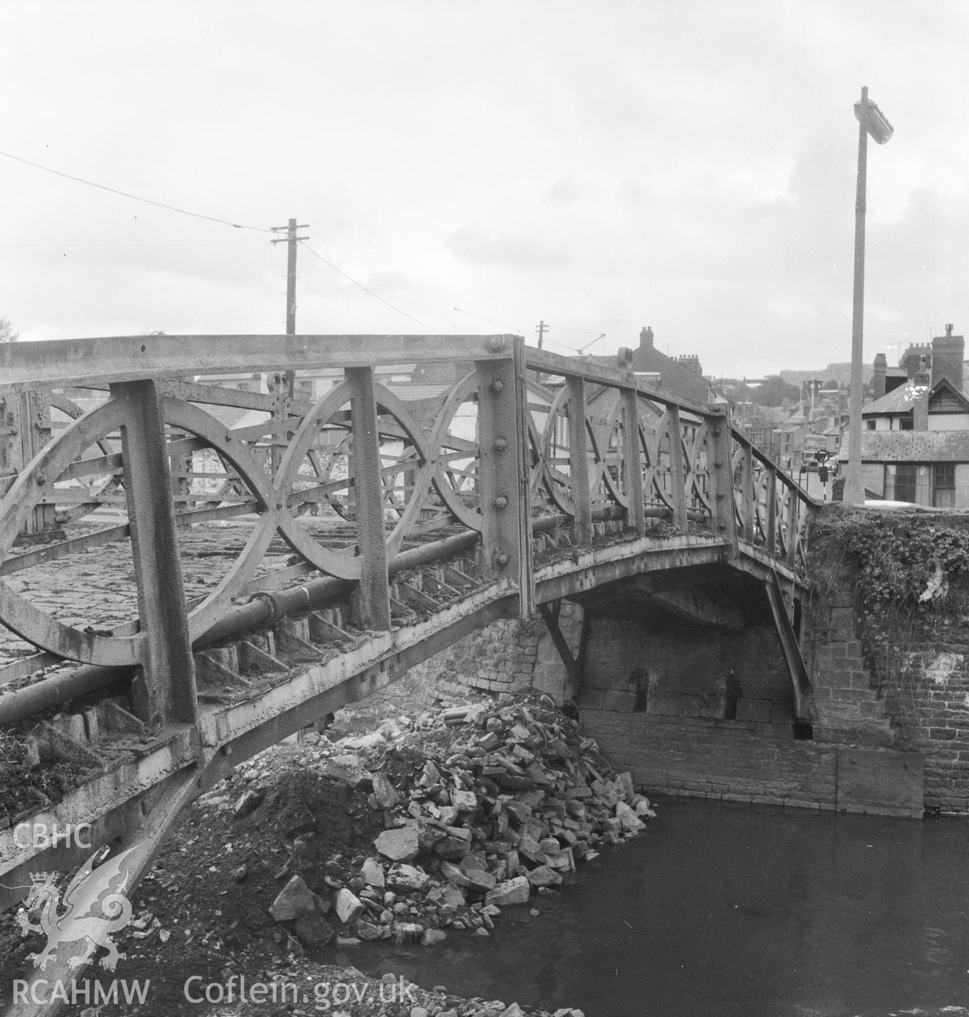 Digital copy of a black and white negative showing Iron Bridge, Merthyr taken by RCAHMW.