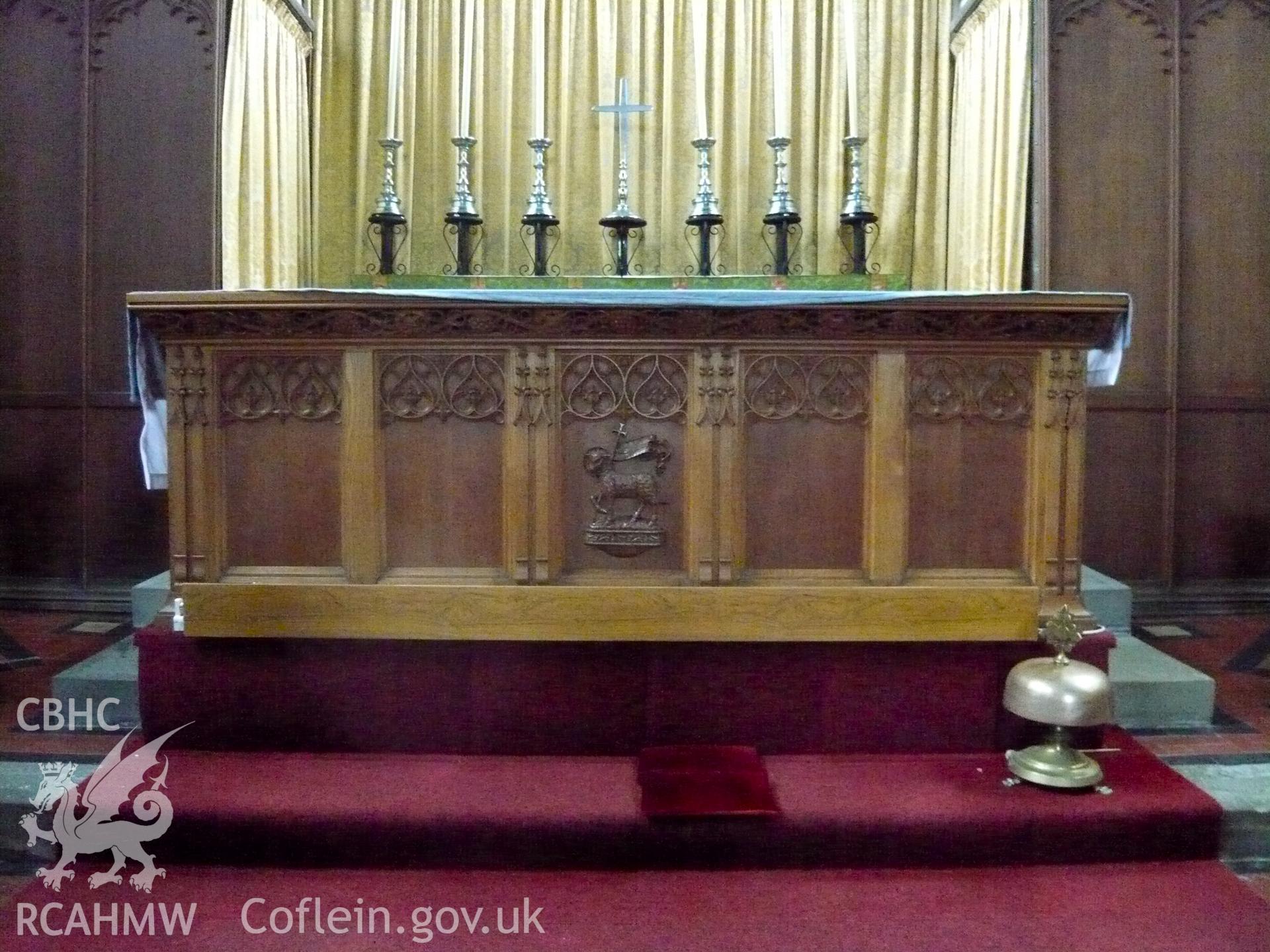 Colour photo showing the High Altar at St Paul's Church, Grangetown, taken by Revd David T. Morris, 2018.