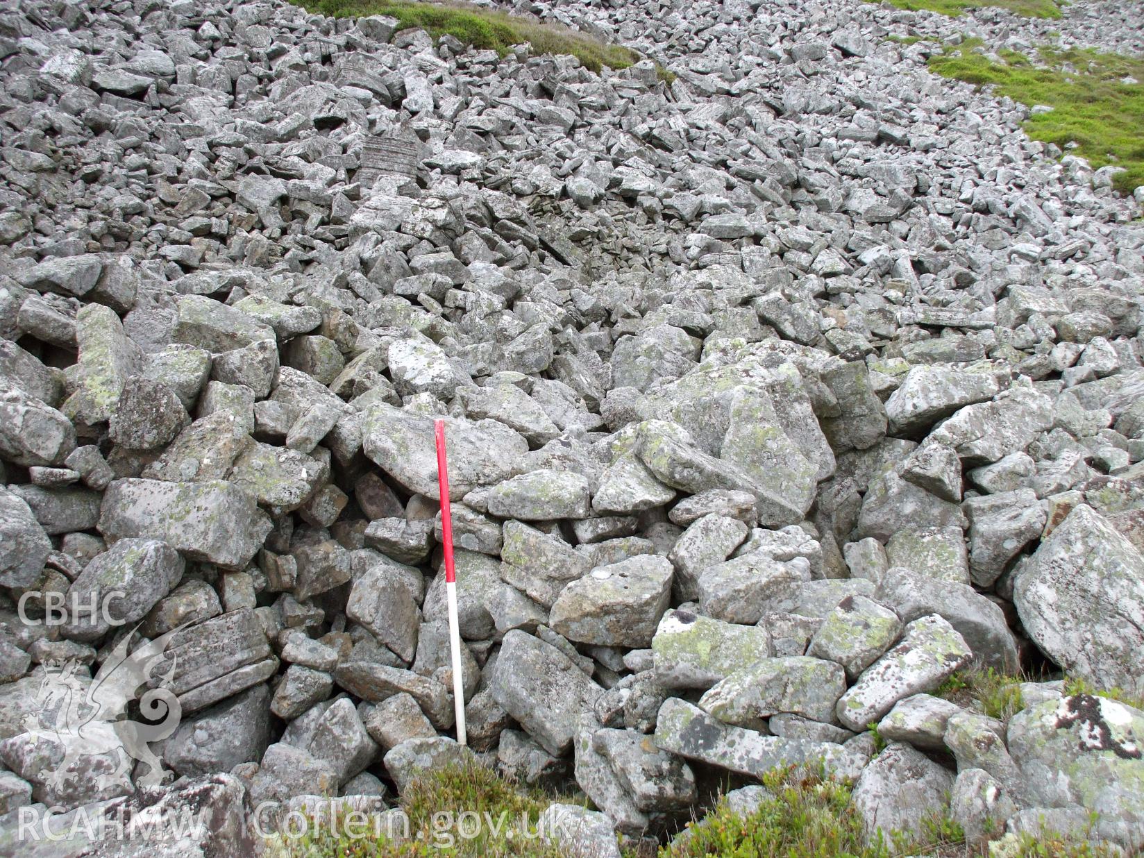 The hollows in the rocky outcrop