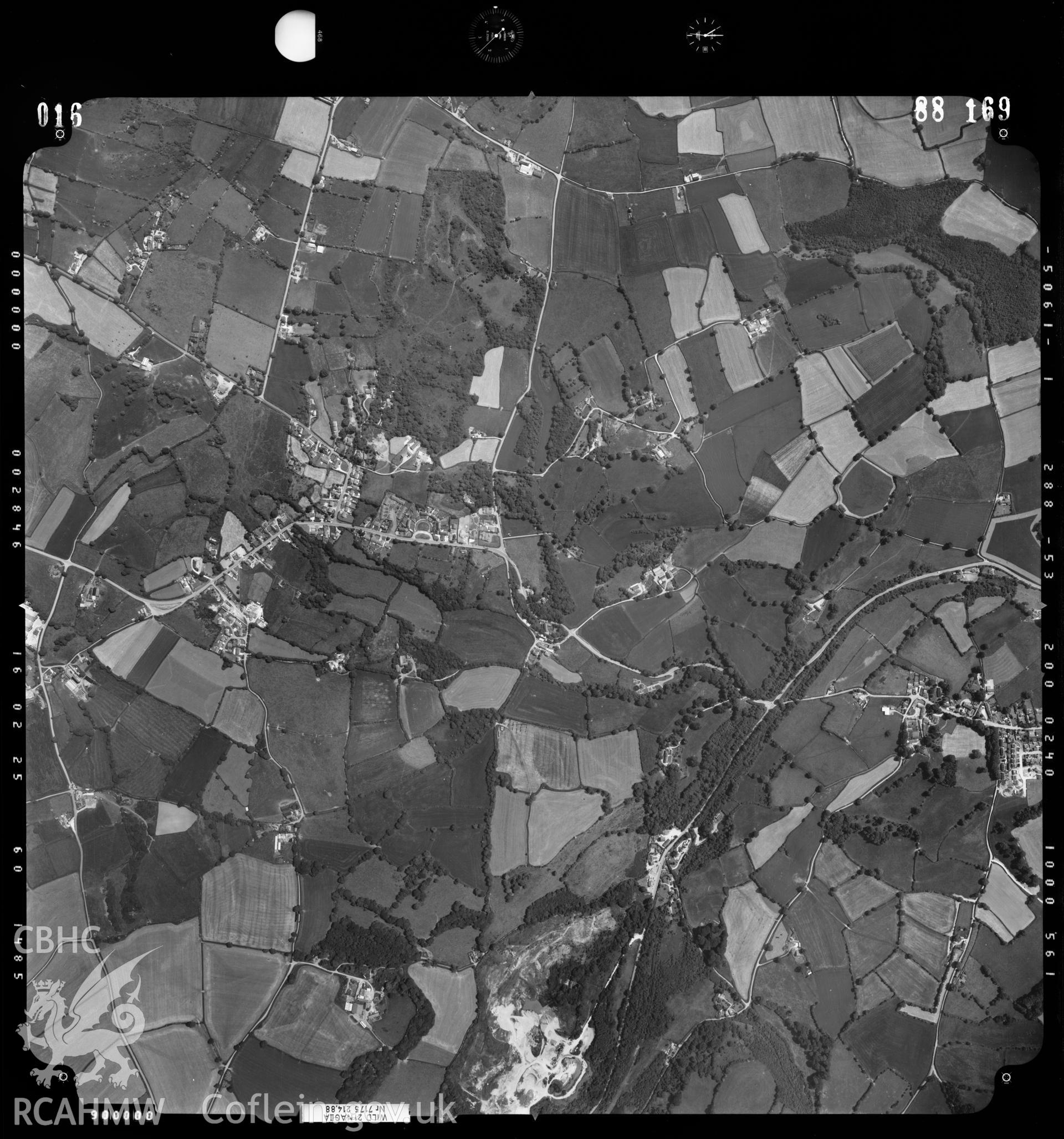 Digital copy of an aerial view of Lixwm Area. SJ1671 taken by Ordnance Survey, 1988