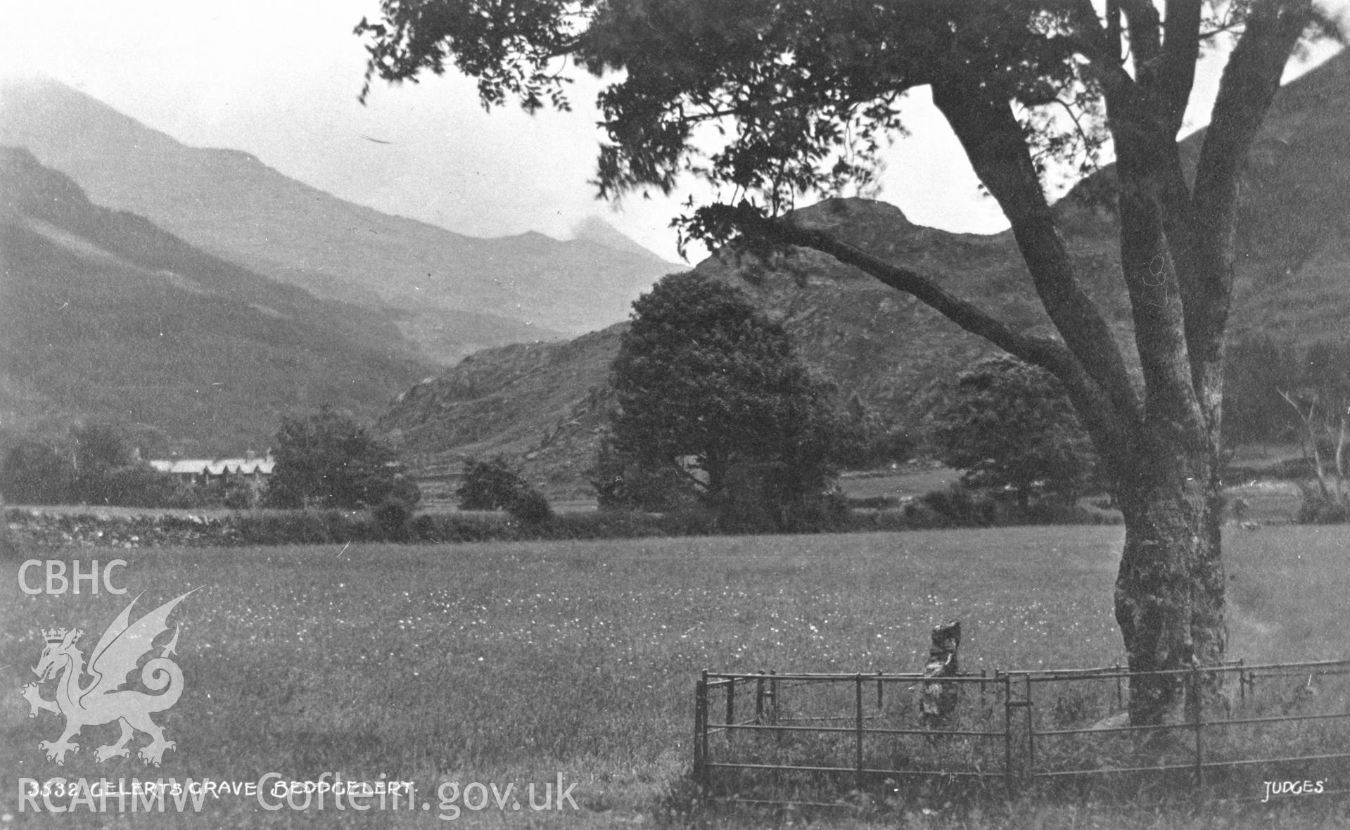 Digital copy of a Judges Postcard view of Gelert's Grave, Beddgelert. nprn 302734. ref JPC/26. negative no. 990378/2.