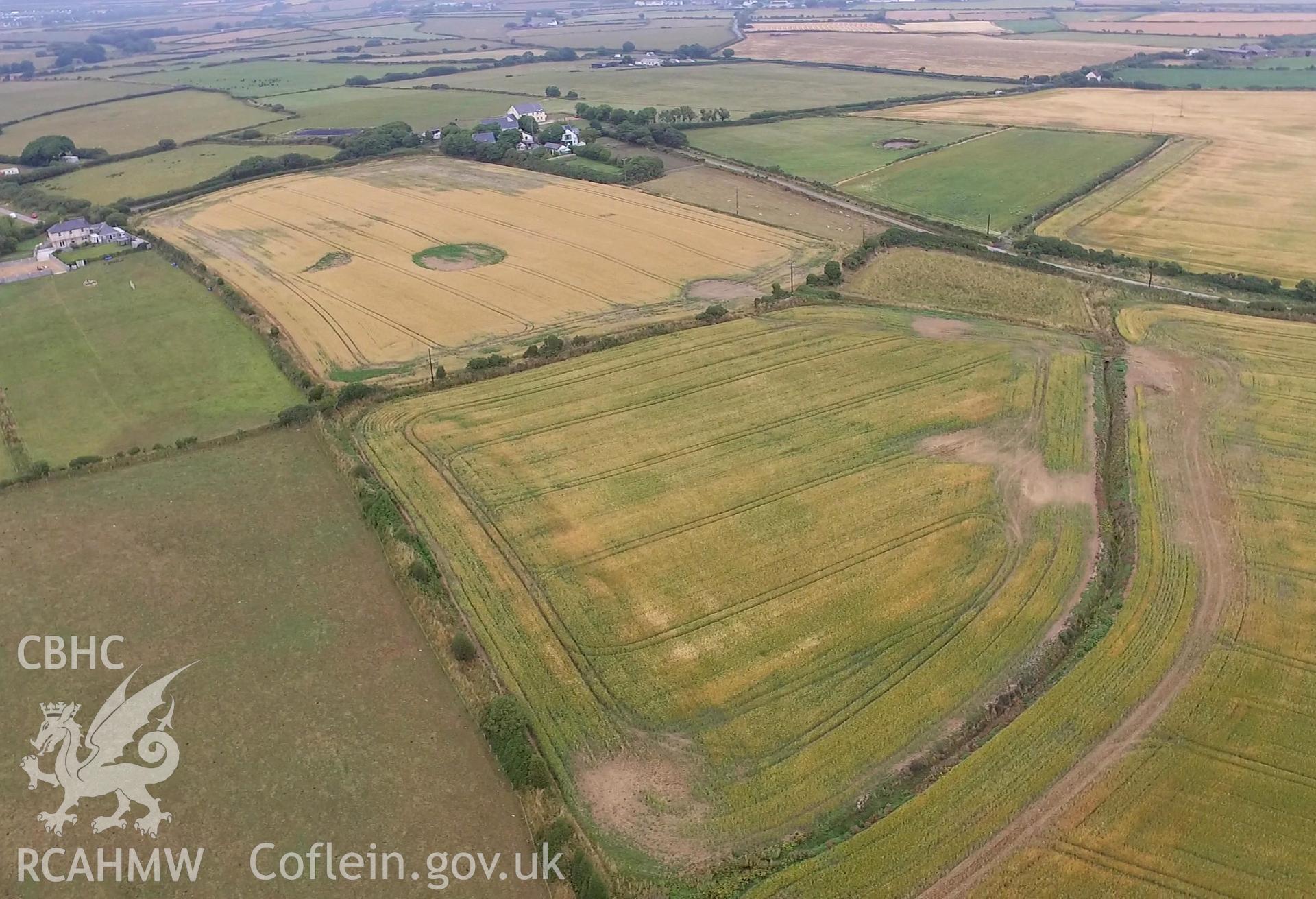 Site of Paviland Grange, now Paviland Farm, on the Gower Peninsula. Colour photograph taken by Paul R. Davis on 22nd July 2018.