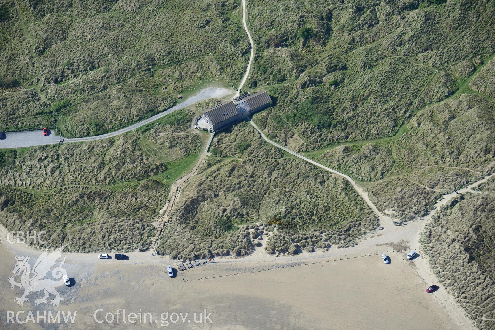 Aerial photography of Ynyslas taken on 3rd May 2017.  Baseline aerial reconnaissance survey for the CHERISH Project. ? Crown: CHERISH PROJECT 2017. Produced with EU funds through the Ireland Wales Co-operation Programme 2014-2020. All material made freel