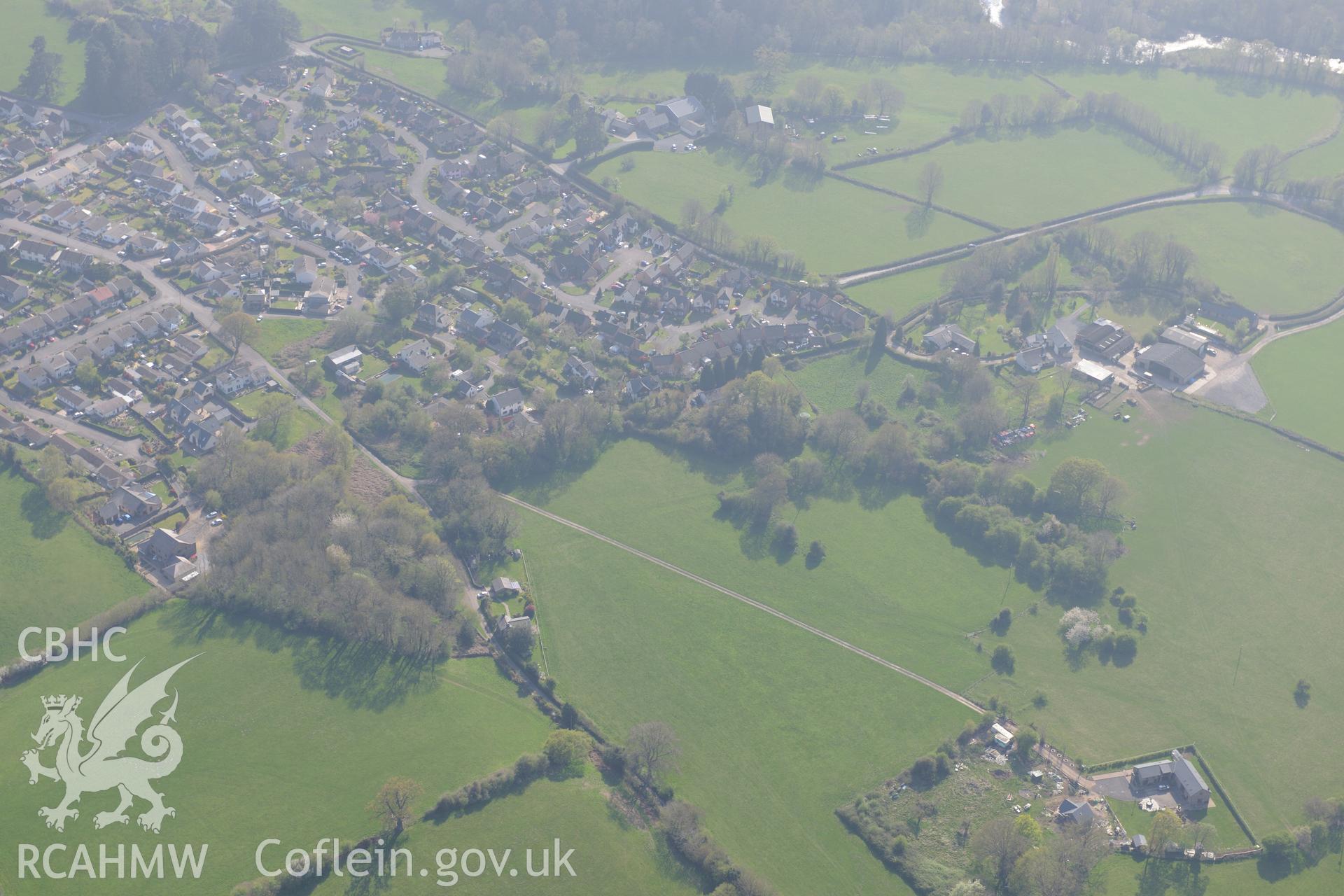 Crickhowell. Oblique aerial photograph taken during the Royal Commission's programme of archaeological aerial reconnaissance by Toby Driver on 21st April 2015