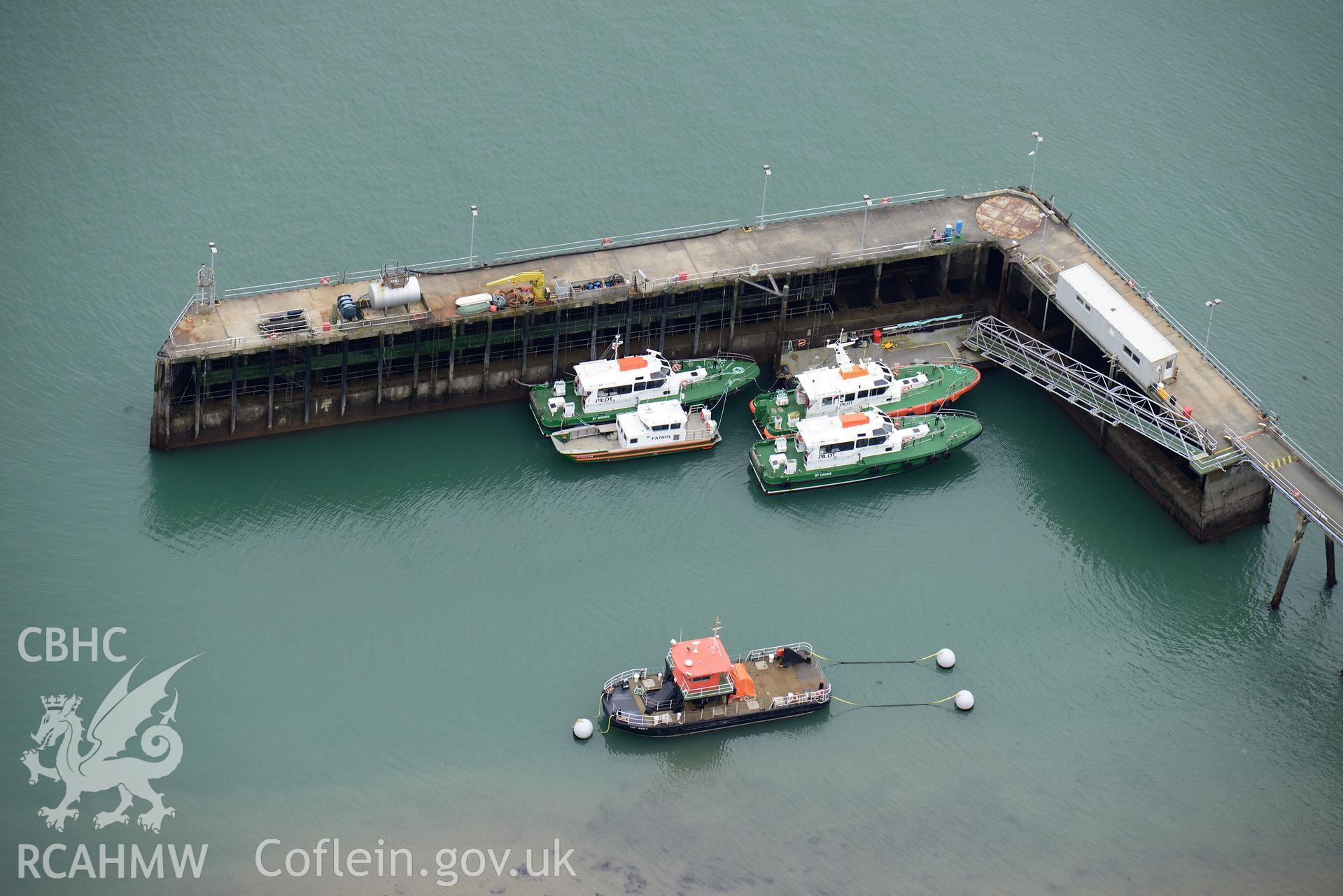 Milford Haven docks. Baseline aerial reconnaissance survey for the CHERISH Project. ? Crown: CHERISH PROJECT 2017. Produced with EU funds through the Ireland Wales Co-operation Programme 2014-2020. All material made freely available through the Open Government Licence.