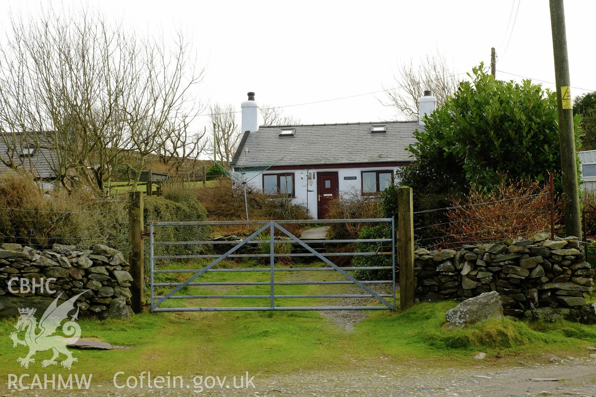 Colour photograph showing view looking east at Bodlondeb, Cilgwyn, produced by Richard Hayman 7th March 2017