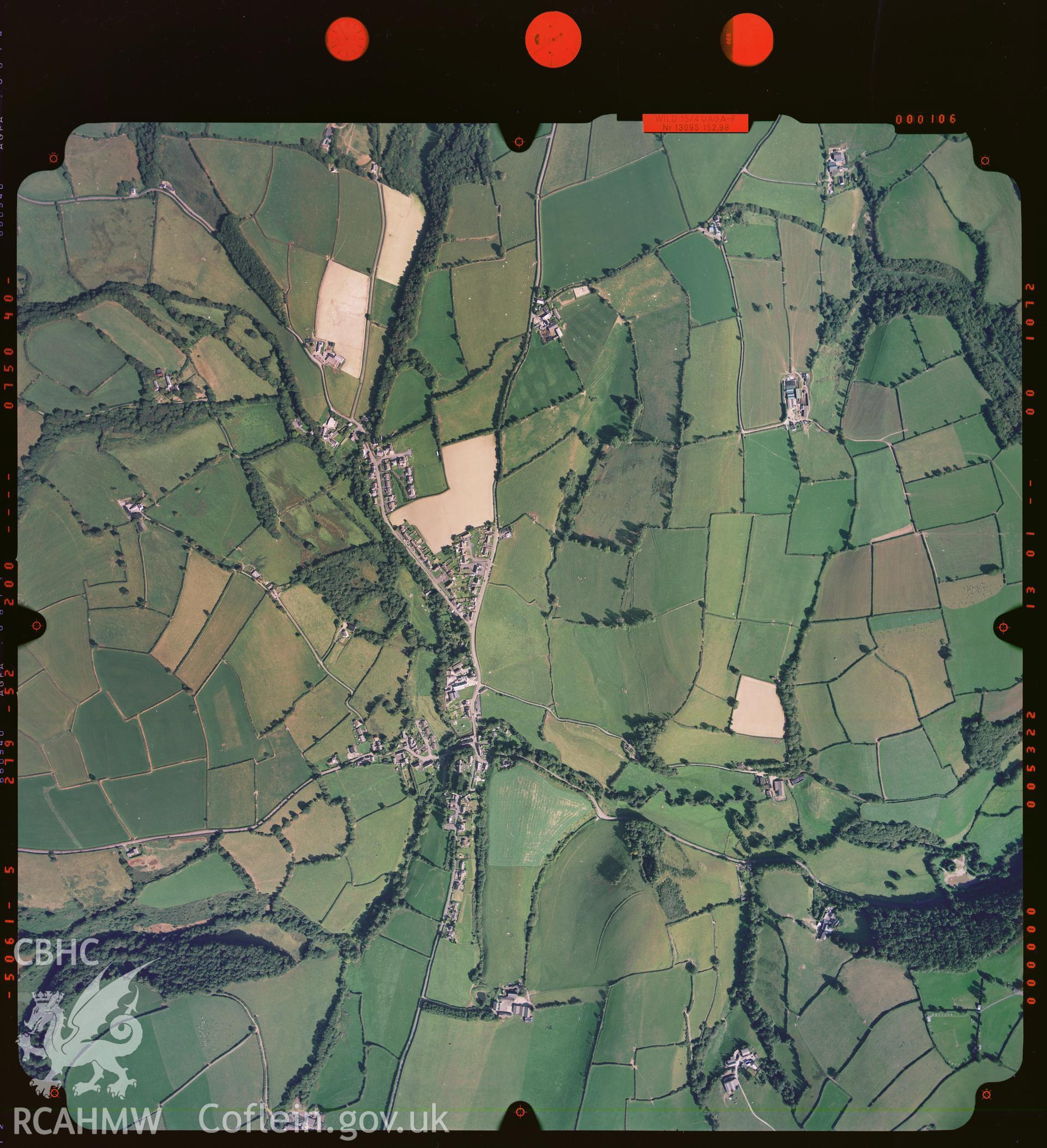 Digital copy of an Ordnance Survey aerial view of Meidrim dated 2003.