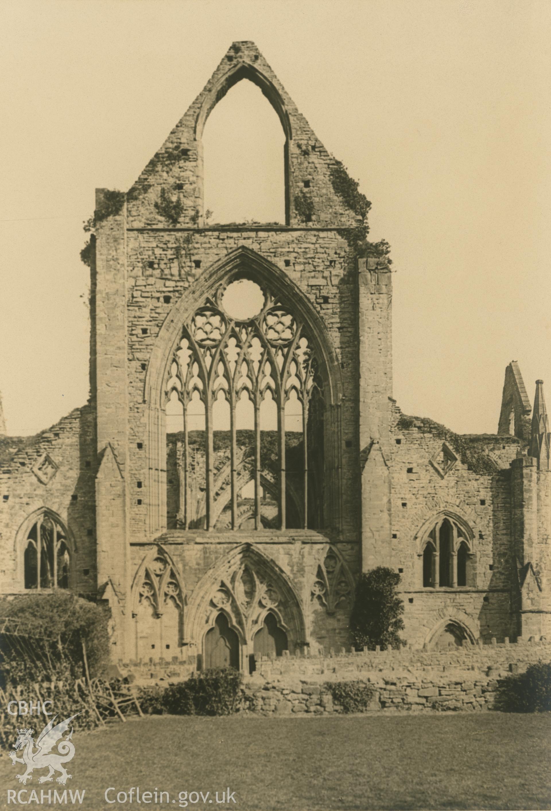 Digital copy of a view of the west front of Tintern Abbey.