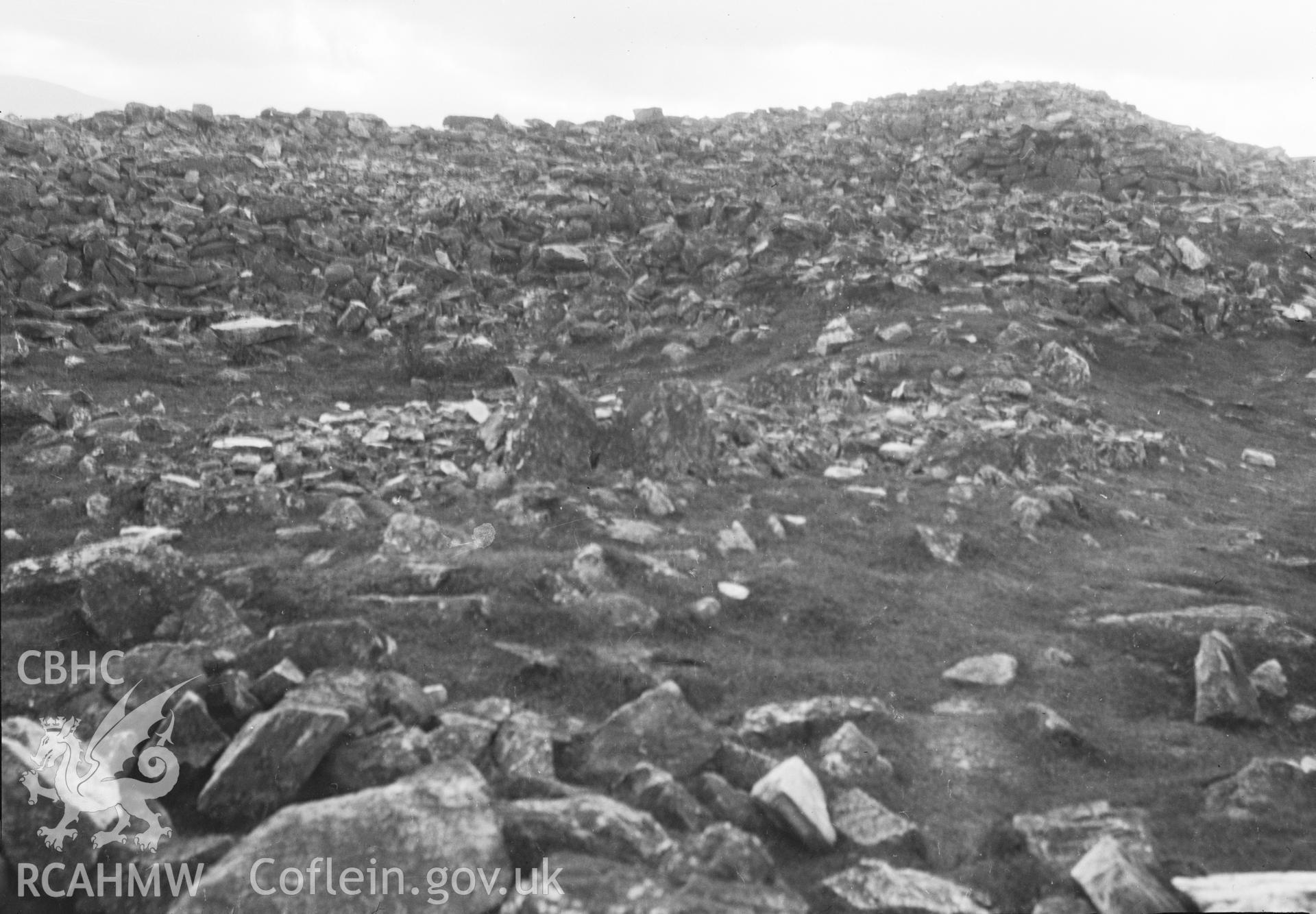 Digital copy of a nitrate negative showing Castell Caer Leion.