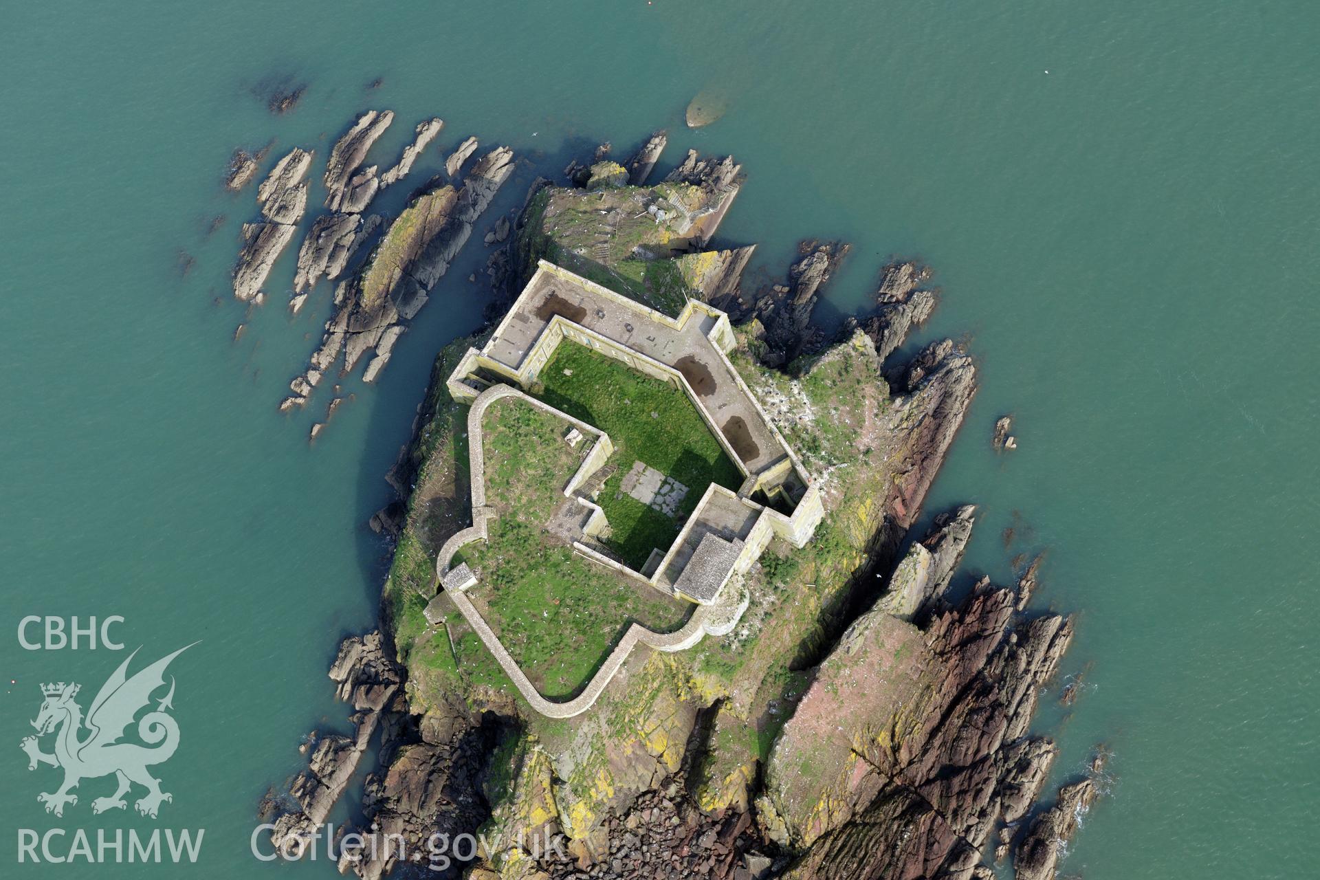 Aerial photography of Thorn Island taken on 27th March 2017. Baseline aerial reconnaissance survey for the CHERISH Project. ? Crown: CHERISH PROJECT 2017. Produced with EU funds through the Ireland Wales Co-operation Programme 2014-2020. All material made freely available through the Open Government Licence.