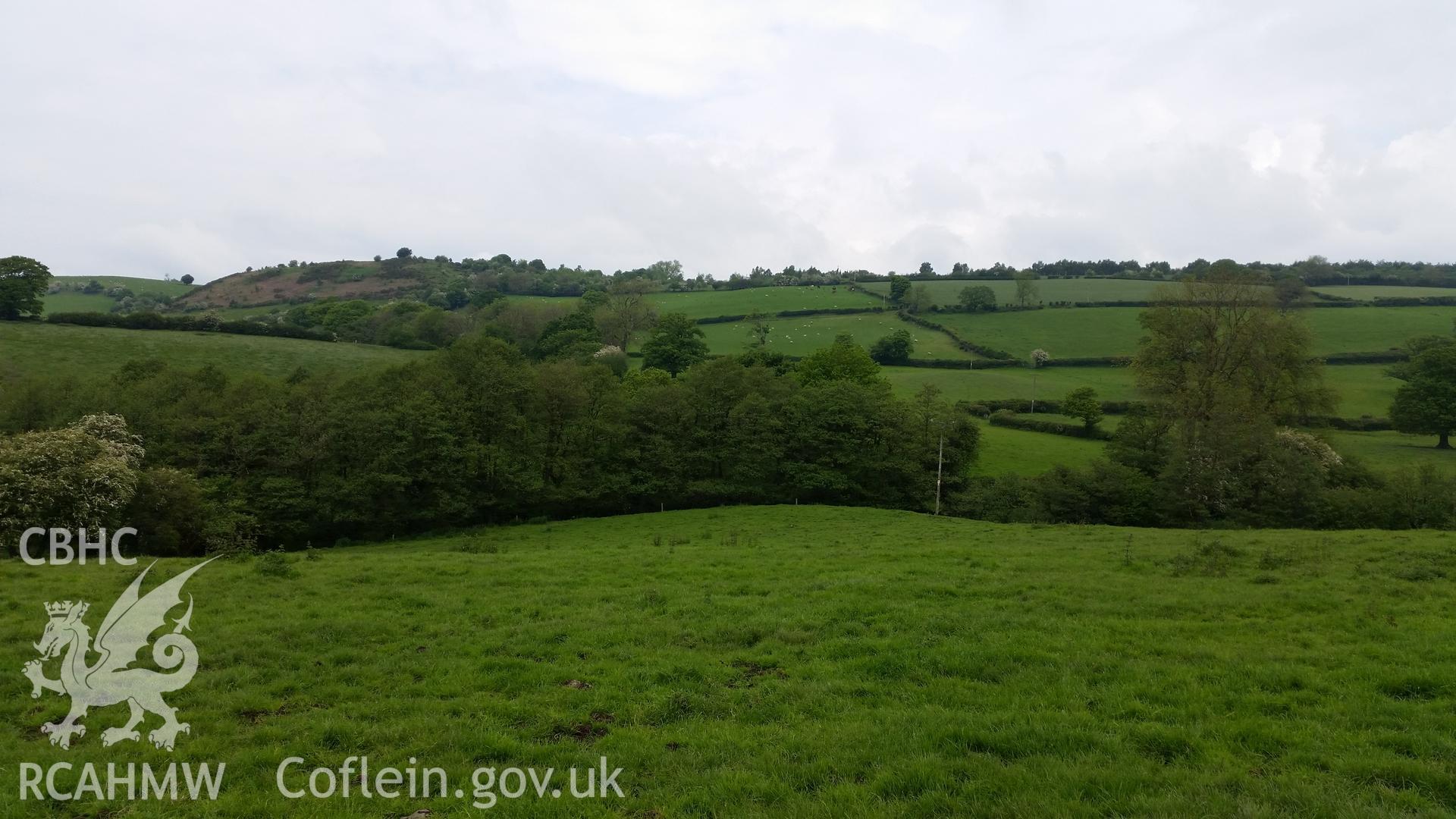 Digital colour photograph of the Maes Moydog battlefield. Photographed during Phase Three of the Welsh Battlefield Metal Detector Survey, carried out by Archaeology Wales, 2012-2014. Project code: 2041 - WBS/12/SUR.