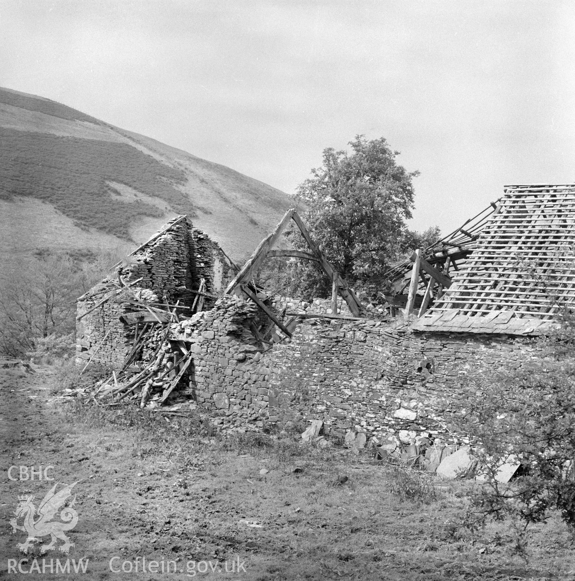 Digital copy of a negative showing view of Cefn-Gwyn Old House from the south.