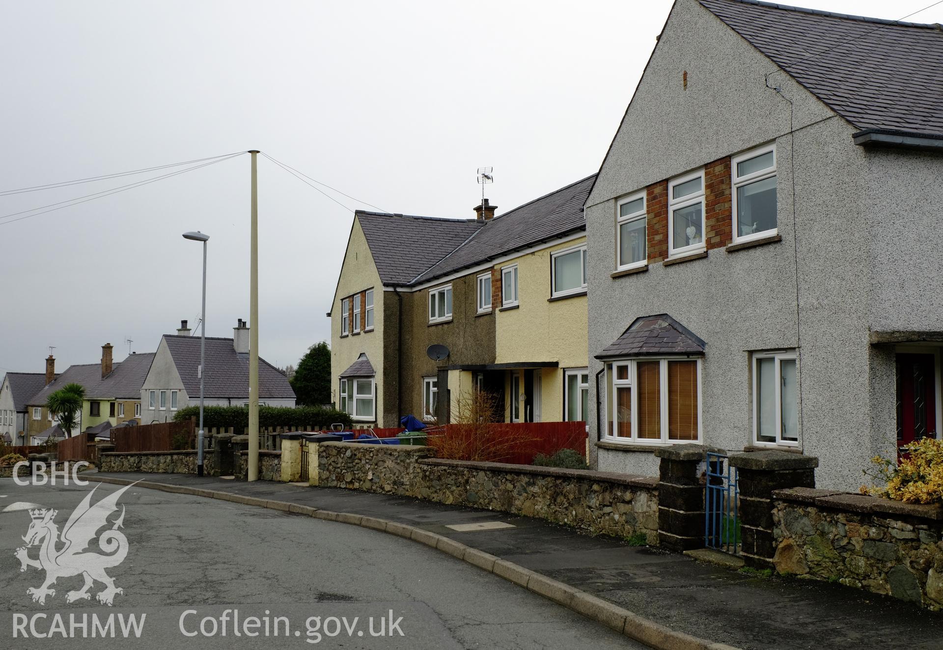 Colour photograph showing view looking north at Glan Ogwen, Abercaseg, Bethesda, produced by Richard Hayman 2nd March 2017