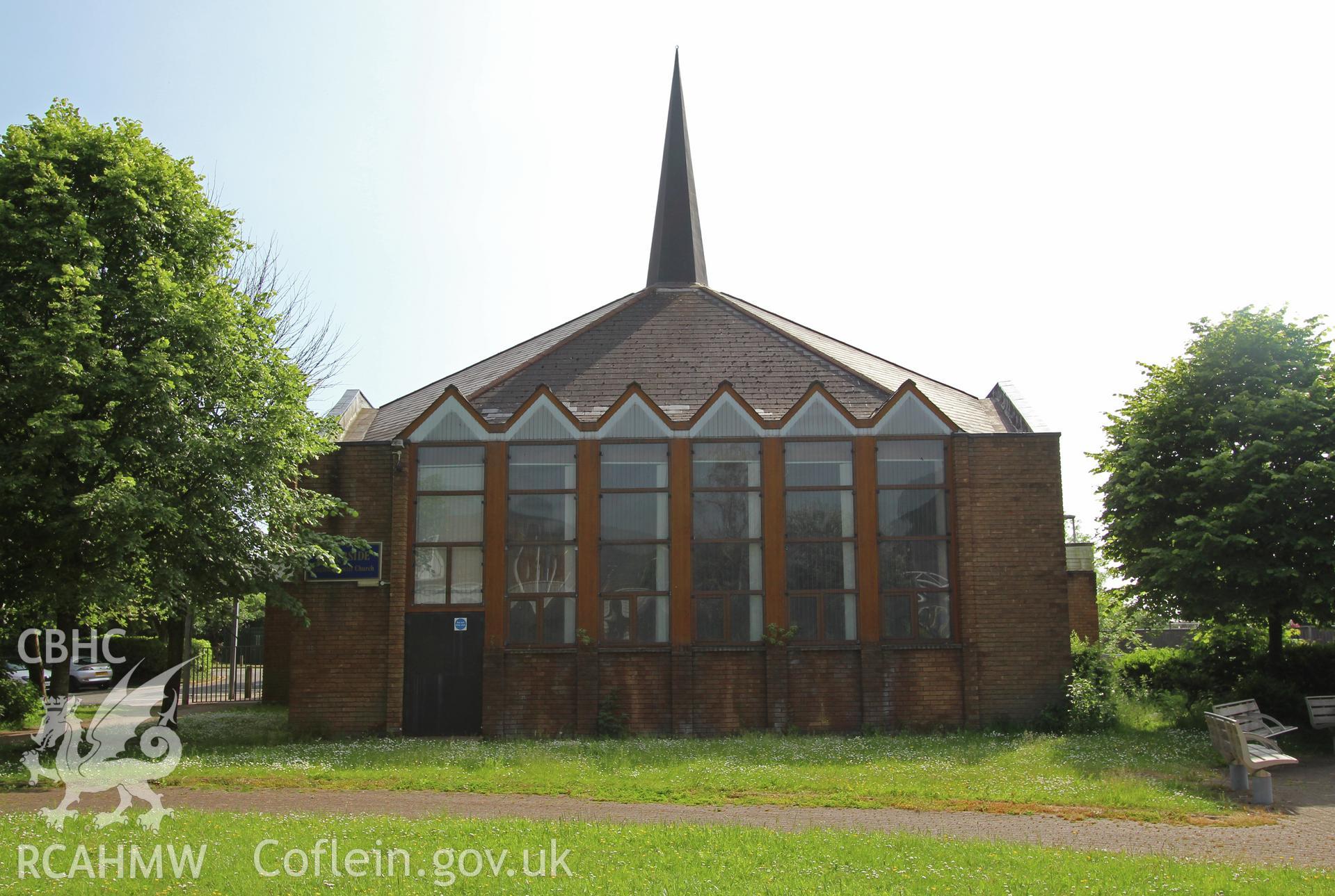Colour photograph showing exterior view of the Riverside chapel, Port Talbot. Photographed during survey conducted by Geoff Ward on 5th July 2016.