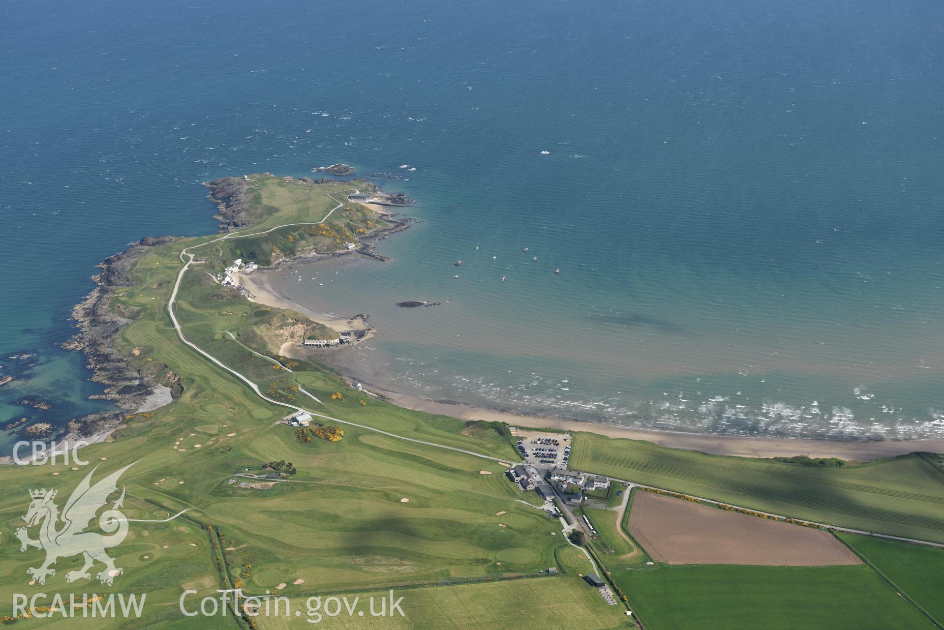 Aerial photography of Trwyn Porth Dinllaen taken on 3rd May 2017.  Baseline aerial reconnaissance survey for the CHERISH Project. ? Crown: CHERISH PROJECT 2017. Produced with EU funds through the Ireland Wales Co-operation Programme 2014-2020. All material made freely available through the Open Government Licence.