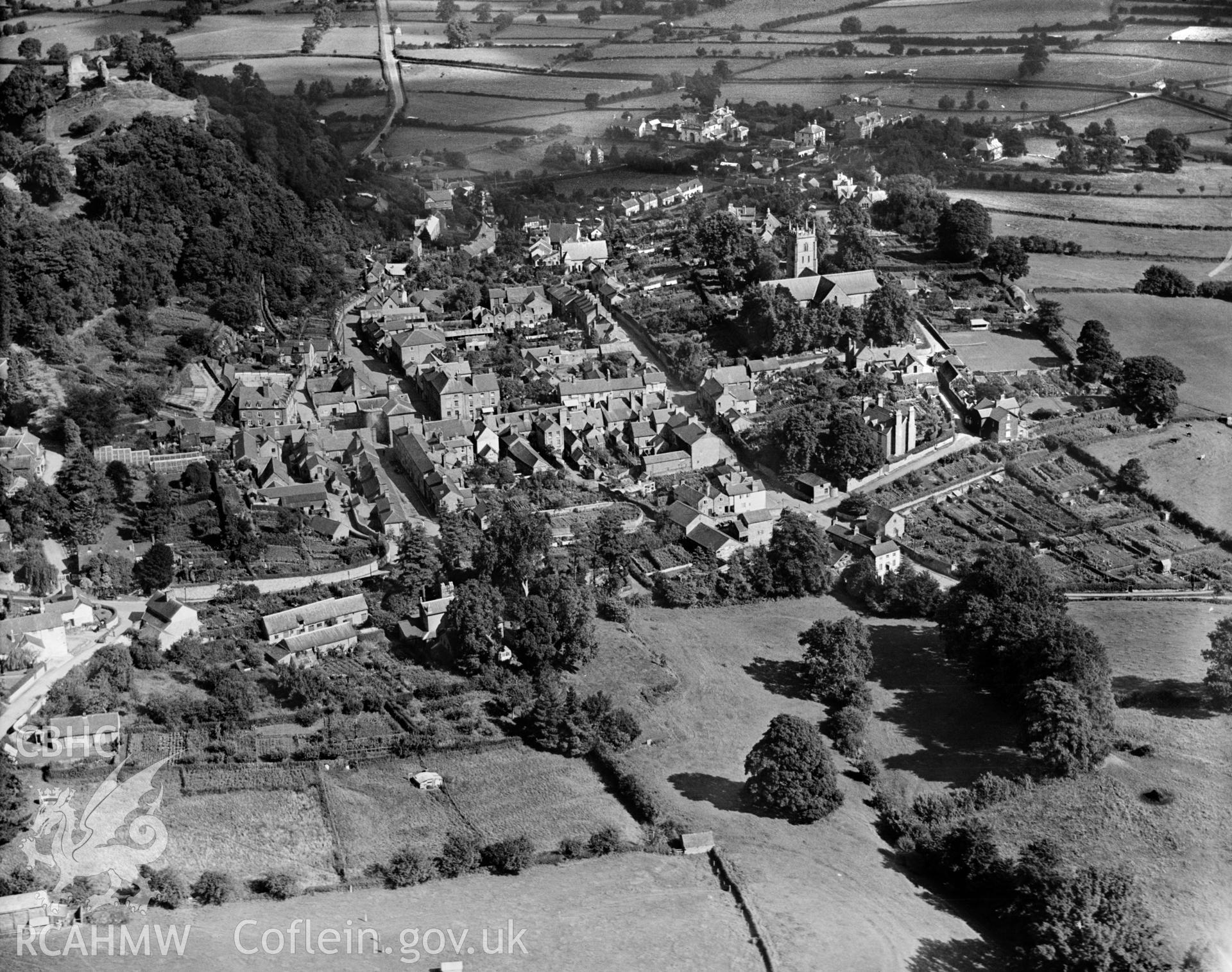 General view of Montgomery, oblique aerial view. 5?x4? black and white glass plate negative.