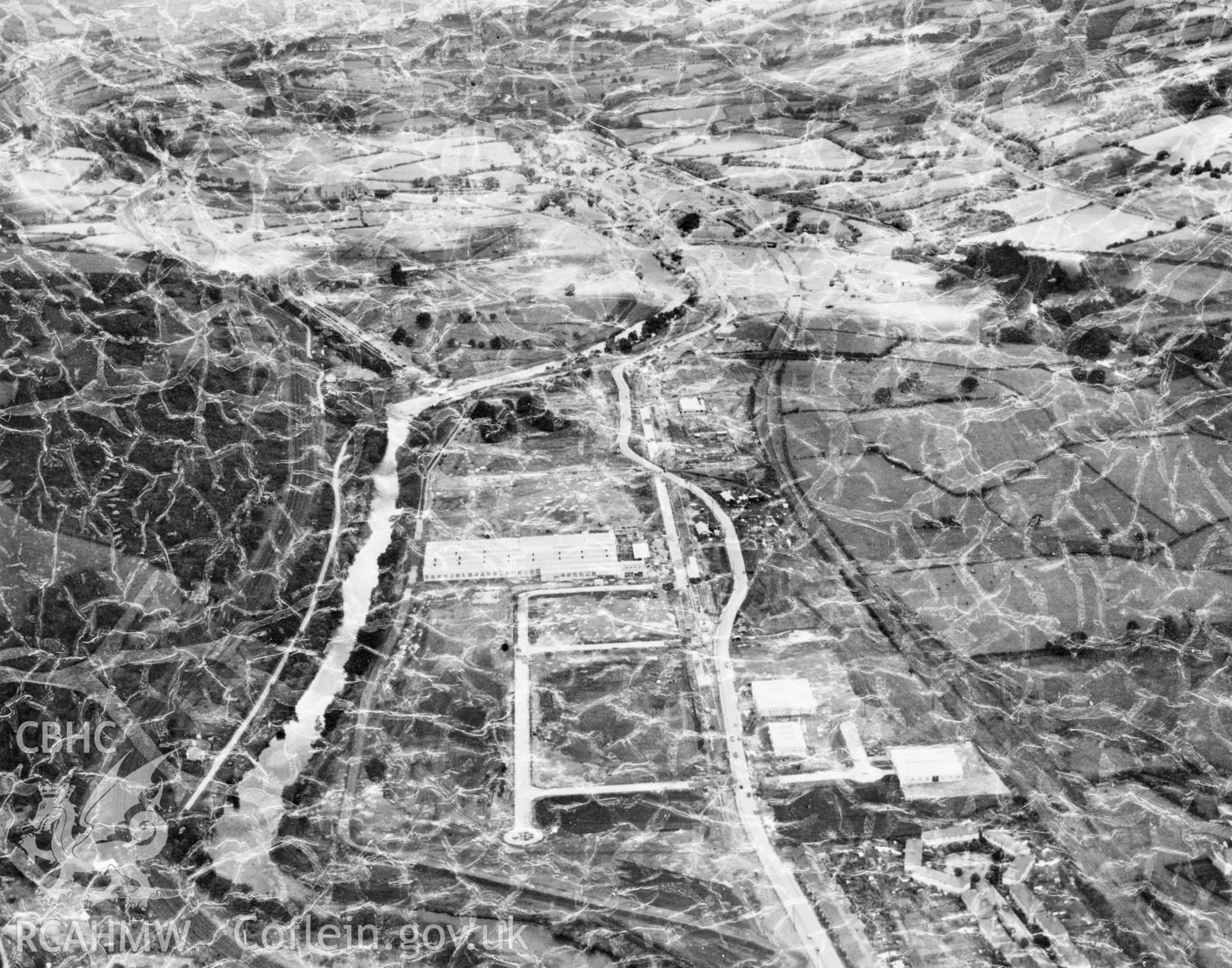 View of Treforest Trading estate. Oblique aerial photograph, 5?x4? BW glass plate.