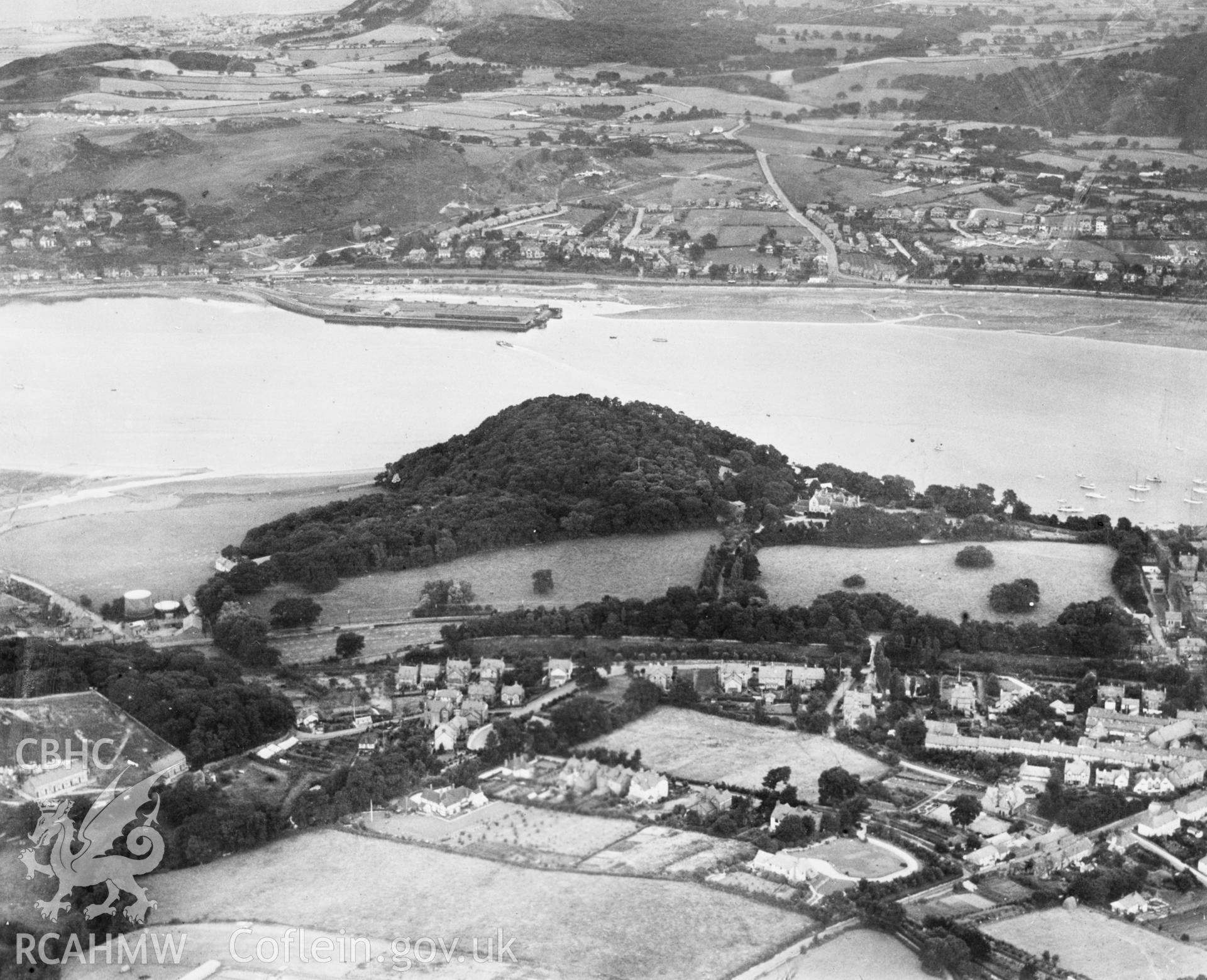 View of the Bodlondeb estate, Conwy, looking towards Deganwy. Oblique aerial photograph, 5?x4? BW glass plate.