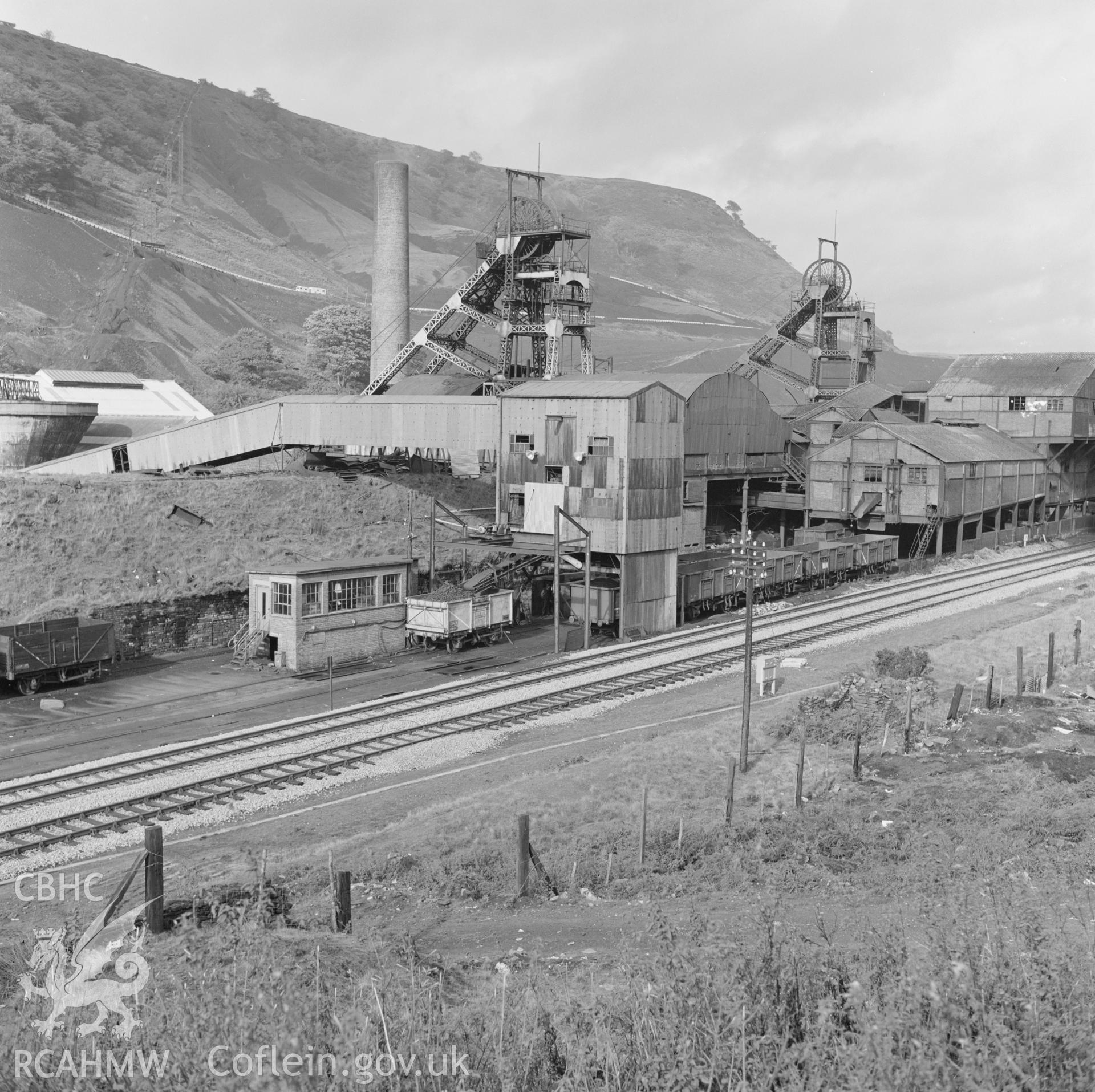 Digital copy of an acetate negative showing general view of Marine Colliery, from the John Cornwell Collection.