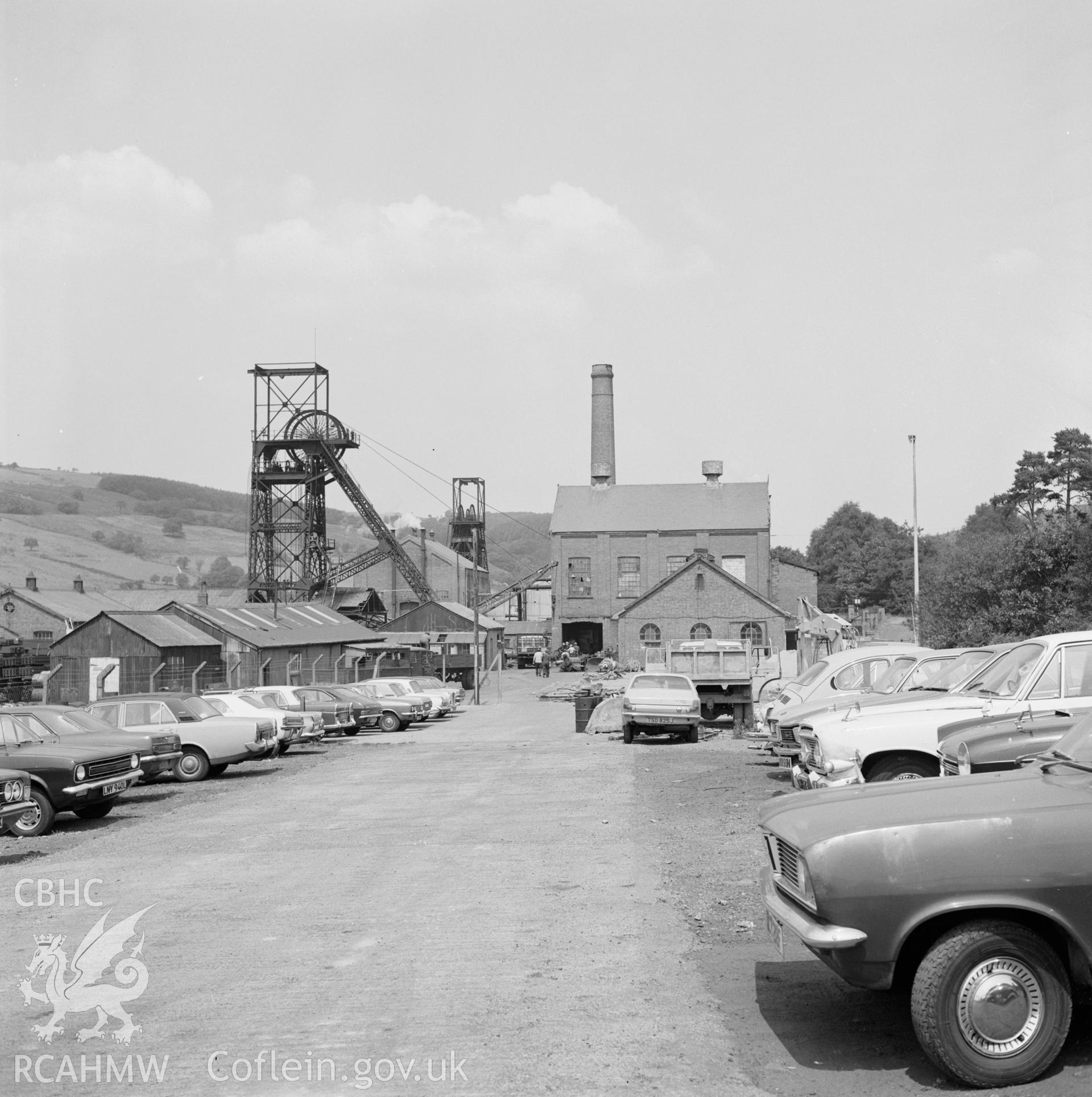 Digital copy of an acetate negative showing general view of Cefncoed Colliery, from the John Cornwell Collection.
