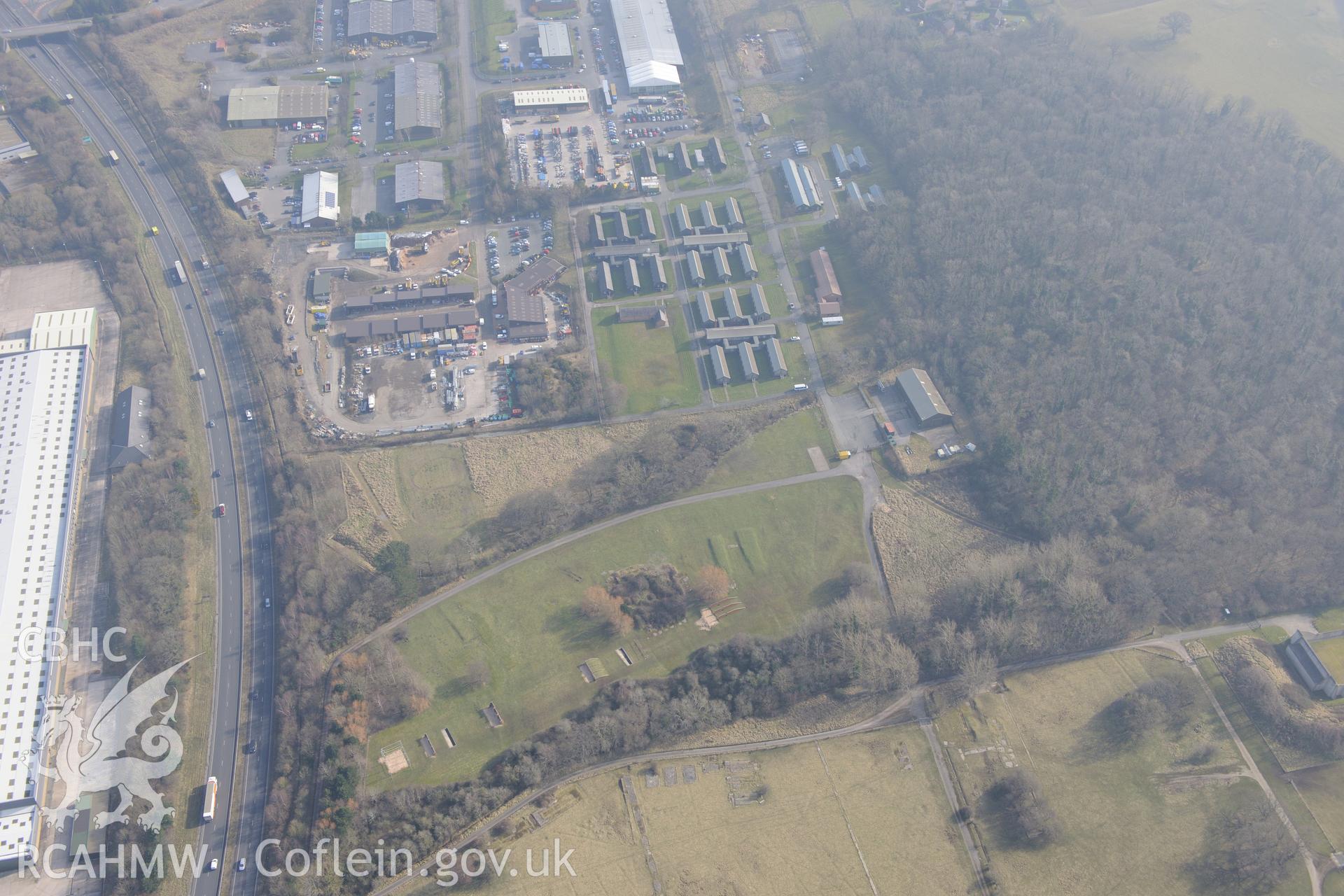 Kinmel Military Camp, Bodelwyddan. Oblique aerial photograph taken during the Royal Commission?s programme of archaeological aerial reconnaissance by Toby Driver on 28th February 2013.