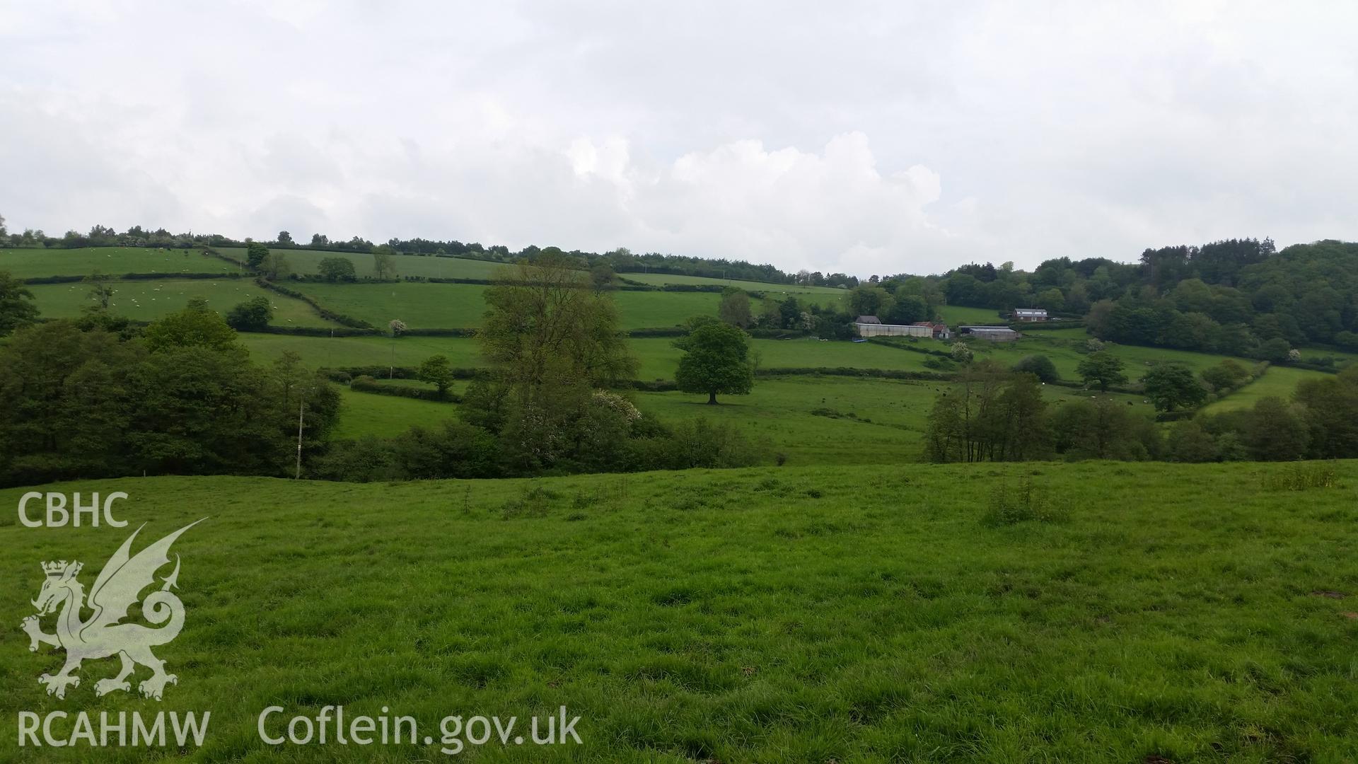 Digital colour photograph of the Maes Moydog battlefield. Photographed during Phase Three of the Welsh Battlefield Metal Detector Survey, carried out by Archaeology Wales, 2012-2014. Project code: 2041 - WBS/12/SUR.