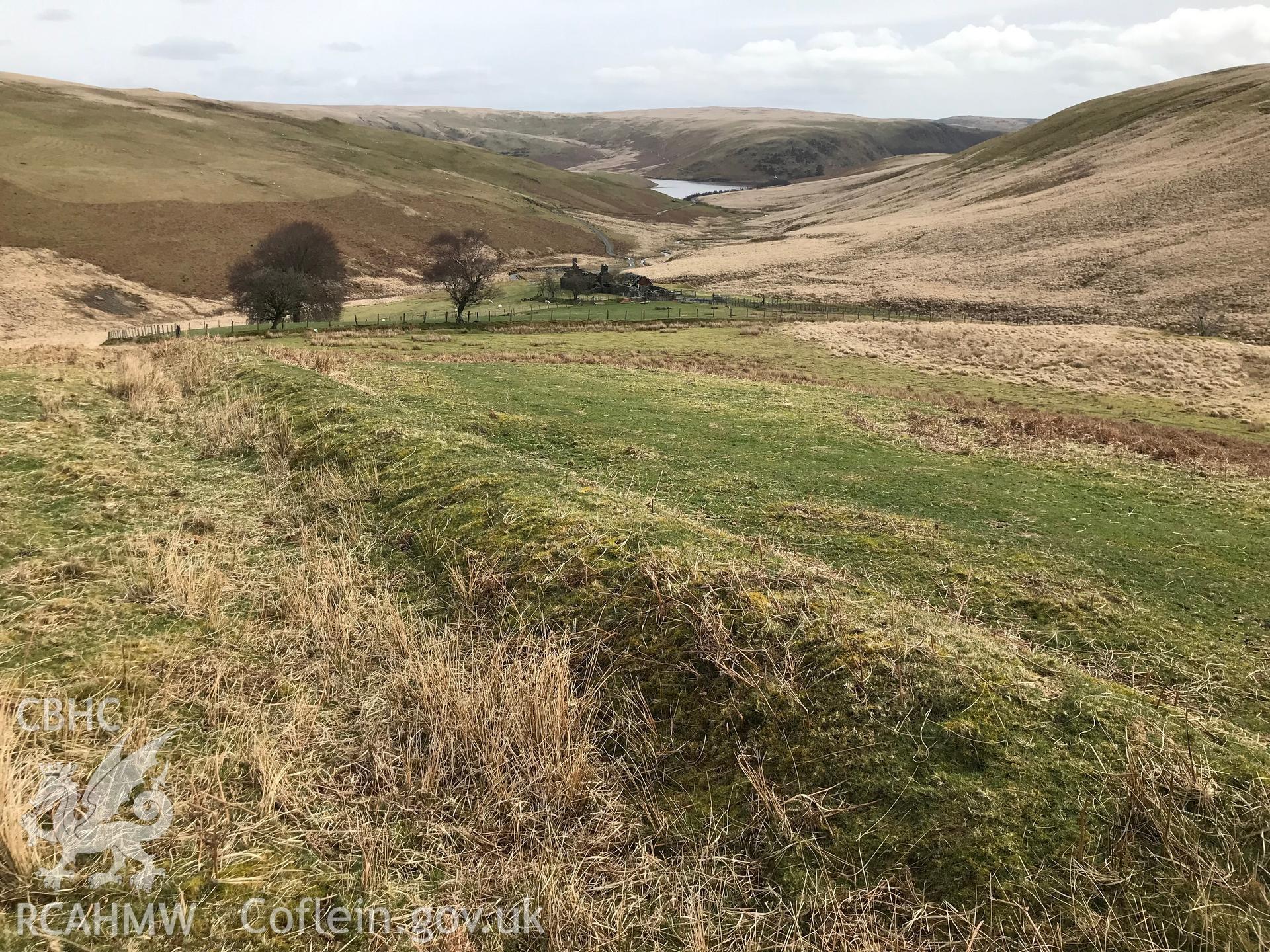 Colour photograph of Lluest Aber Caethon deserted farmstead, west of Rhayader, taken by Paul R. Davis on 23rd March 2019.