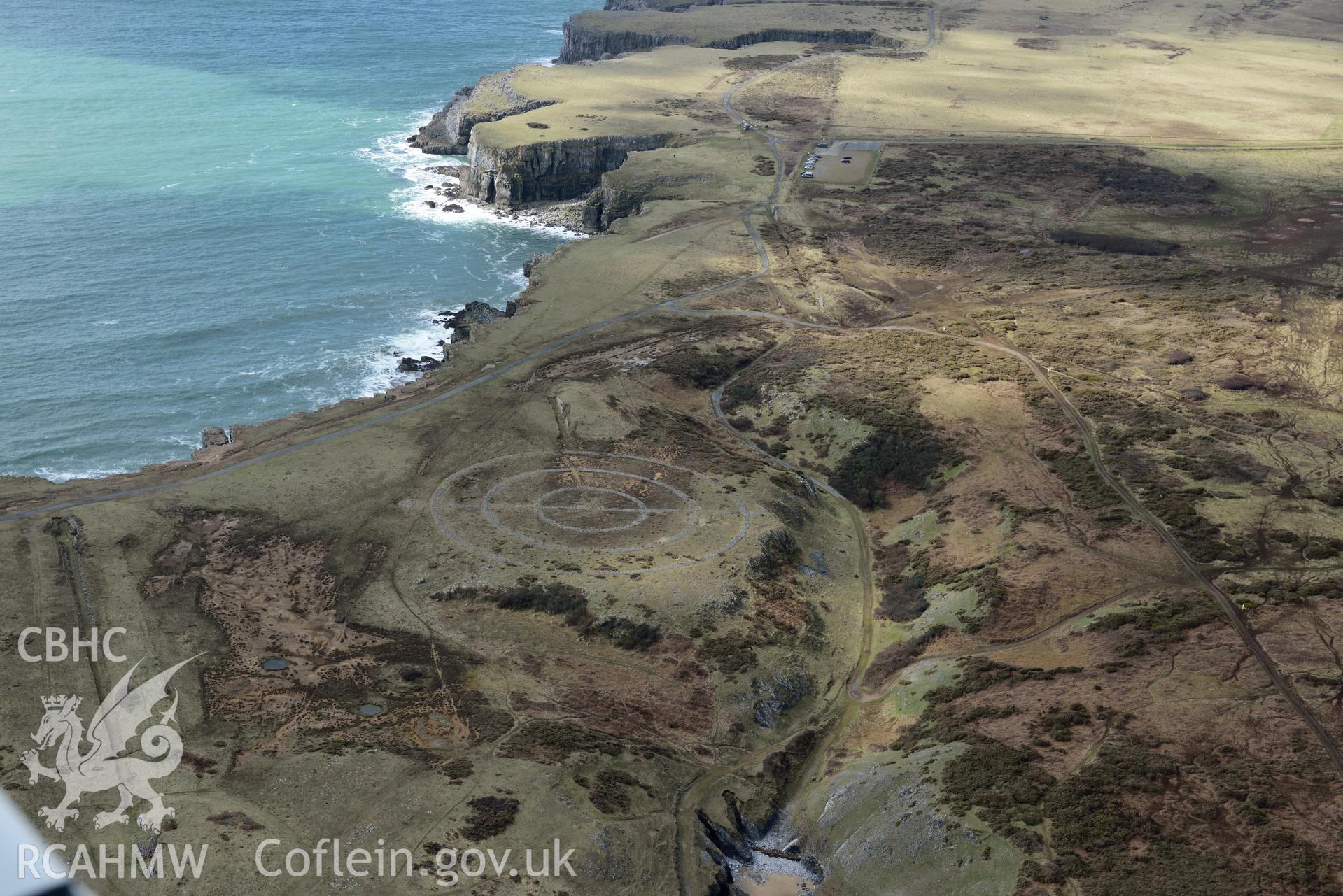 Trevallen Downs blockhouses. Baseline aerial reconnaissance survey for the CHERISH Project. ? Crown: CHERISH PROJECT 2018. Produced with EU funds through the Ireland Wales Co-operation Programme 2014-2020. All material made freely available through the Open Government Licence.