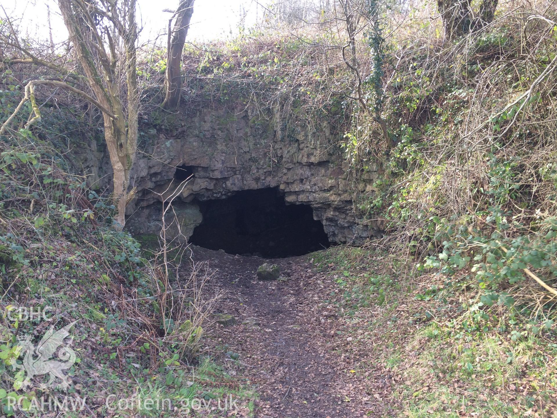 Colour photo showing view of Llanymynech cave taken by Paul R. Davis, 28th February 2018.