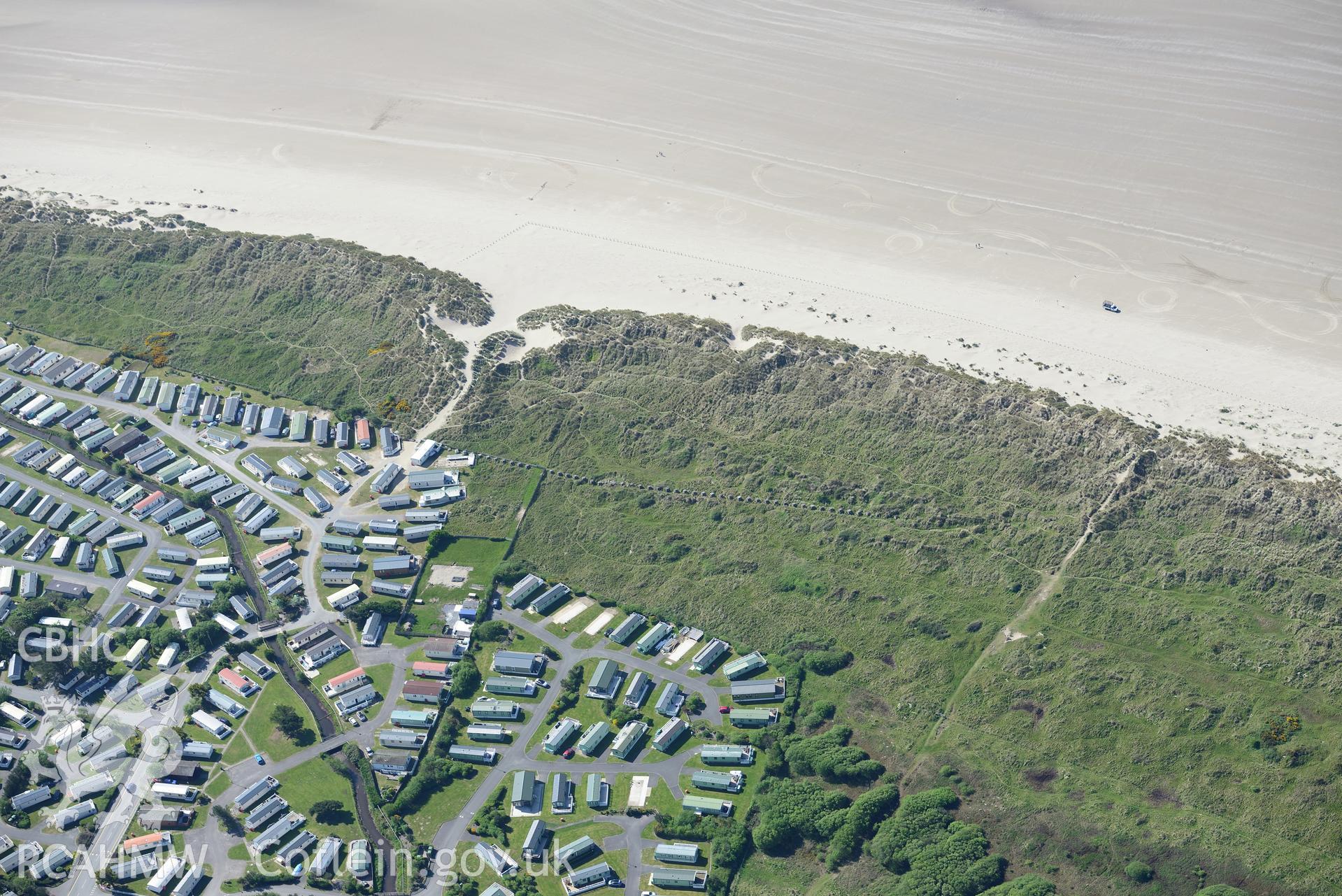 Aerial photography of Black Rock Sands taken on 3rd May 2017.  Baseline aerial reconnaissance survey for the CHERISH Project. ? Crown: CHERISH PROJECT 2017. Produced with EU funds through the Ireland Wales Co-operation Programme 2014-2020. All material made freely available through the Open Government Licence.