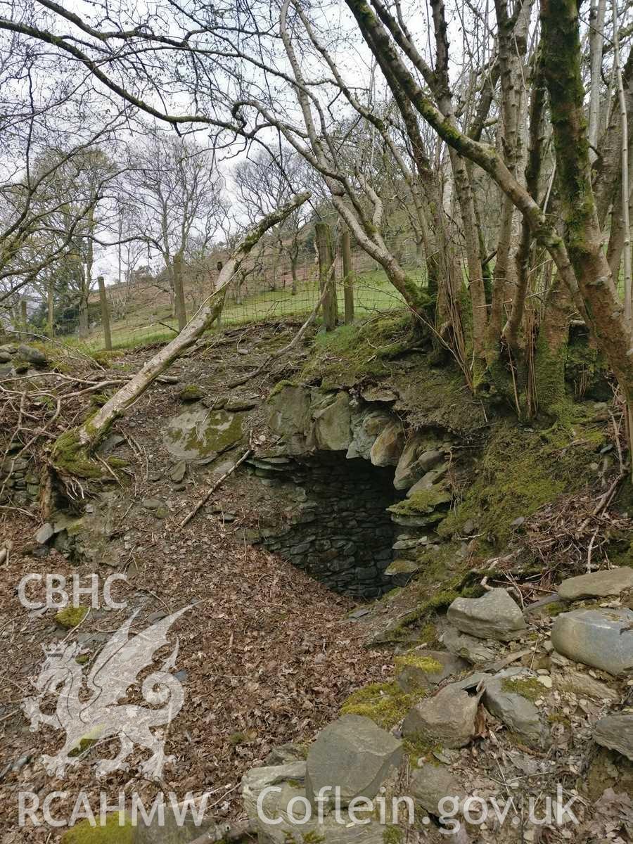 Colour photo showing view of potato clamps at Pen y Garreg, taken by James Newman and Tanya Holman, 2019.