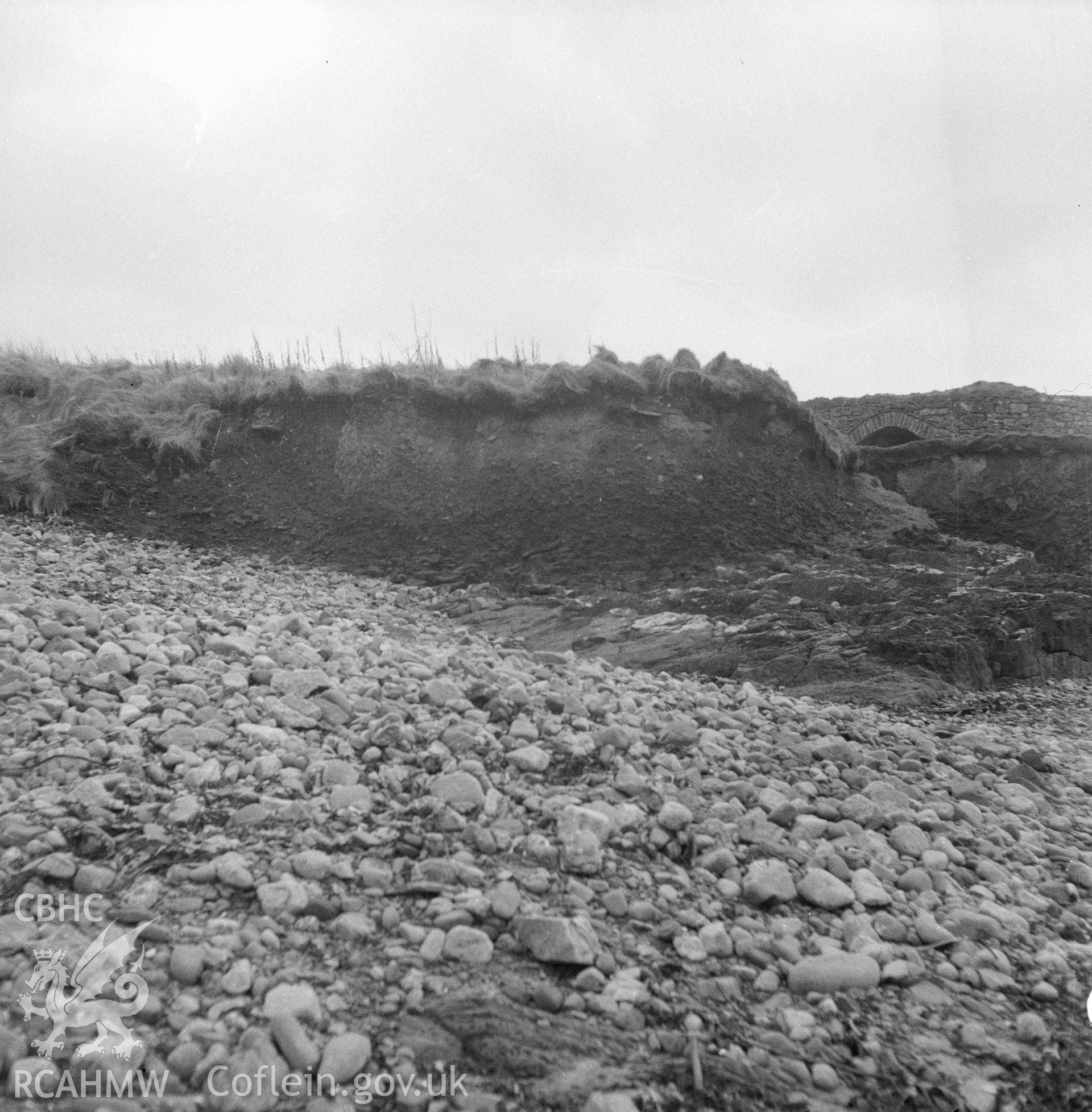 Digital copy of an acetate negative showing old churchyard at St Brides, 14th April 1957.