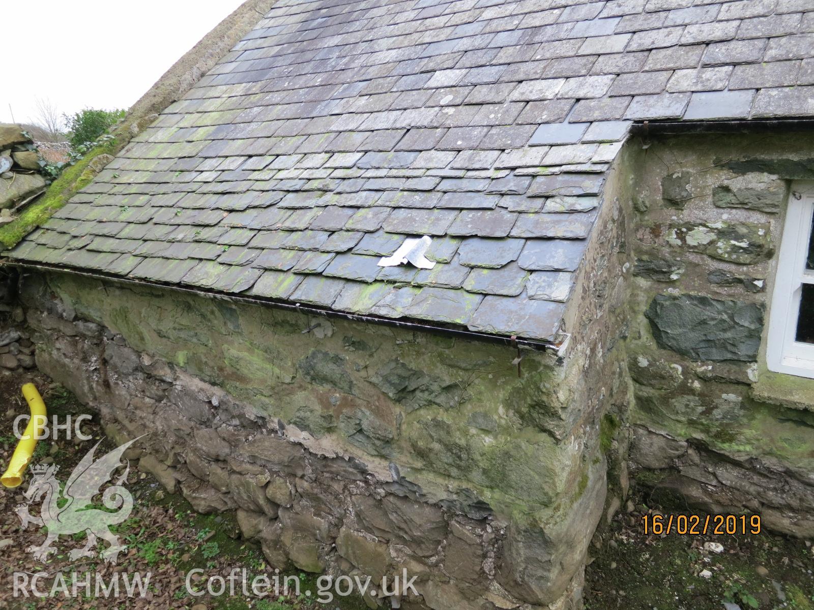 Exterior east elevation C of house at Pencerrig Pellaf, Ffordd Uchaf, Harlech. Photographed by Kimberley Urch as part of photographic survey for planning application (ref. no. NP5/61/LB446A Snowdonia National Park Authority).