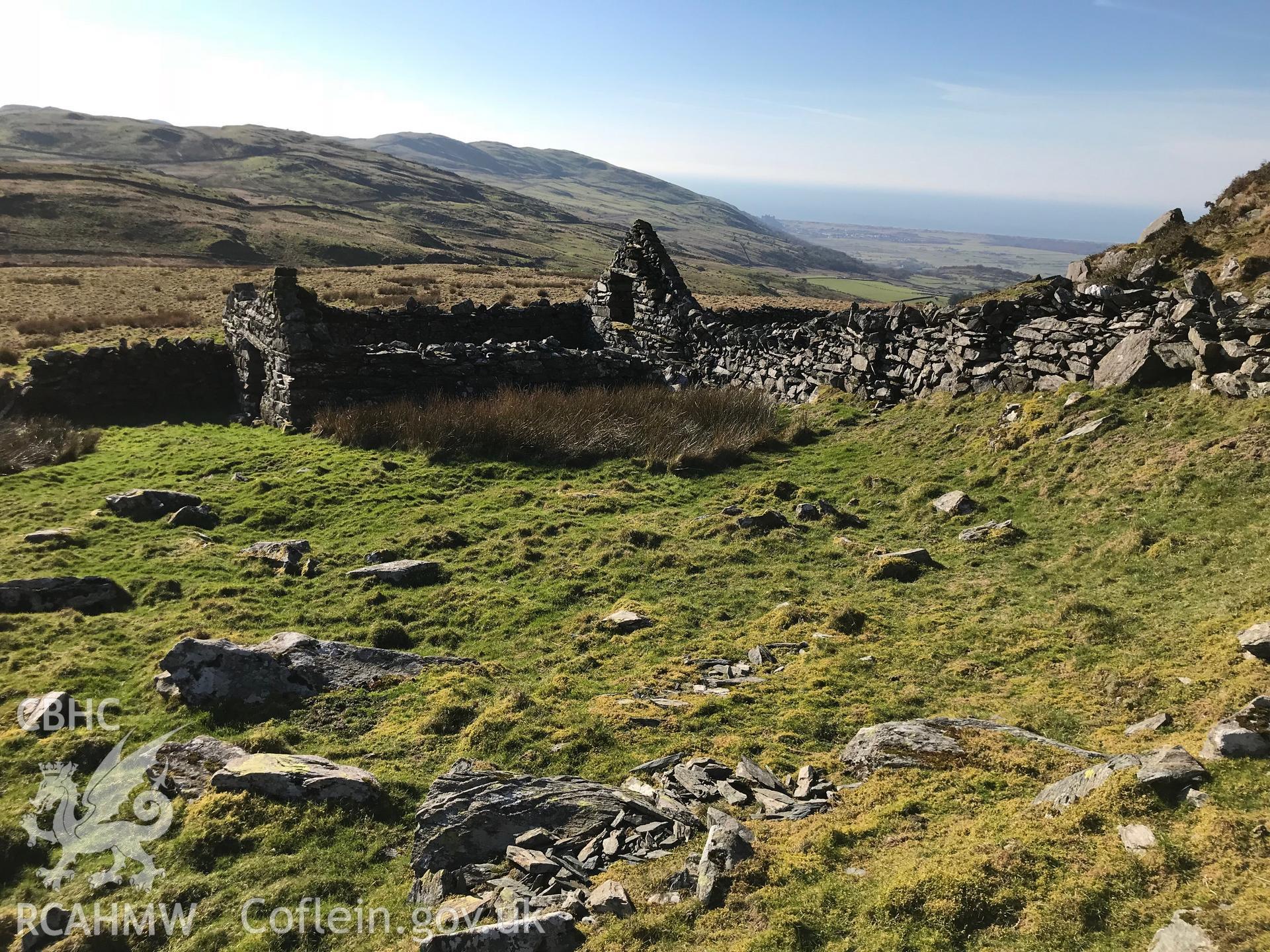 Digital colour photograph of a possible field barn at Moel-y-Geifr, Talsarnau, taken by Paul R. Davis on 15th February 2019.