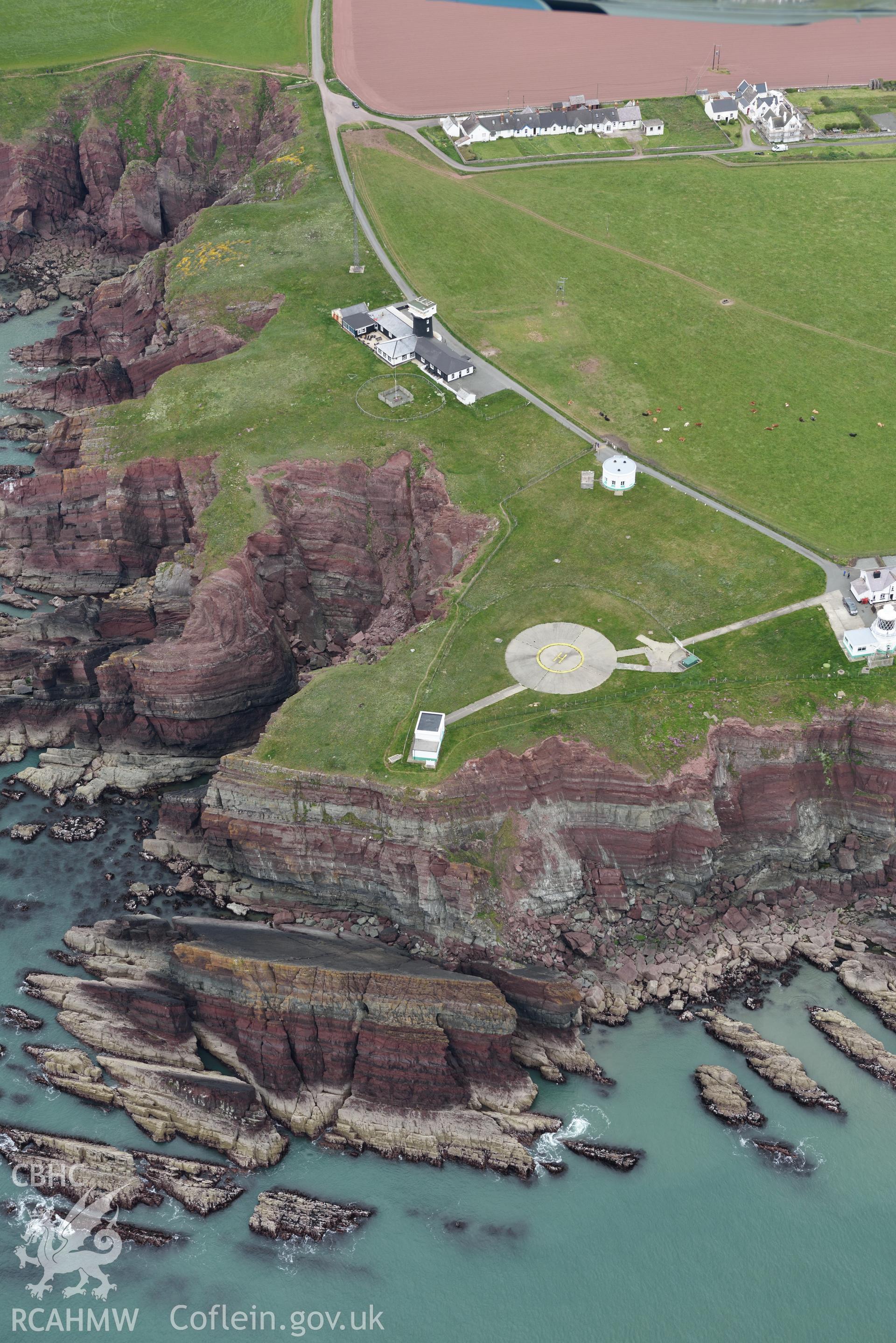 St Ann's Head Lighthouse. Baseline aerial reconnaissance survey for the CHERISH Project. ? Crown: CHERISH PROJECT 2017. Produced with EU funds through the Ireland Wales Co-operation Programme 2014-2020. All material made freely available through the Open Government Licence.