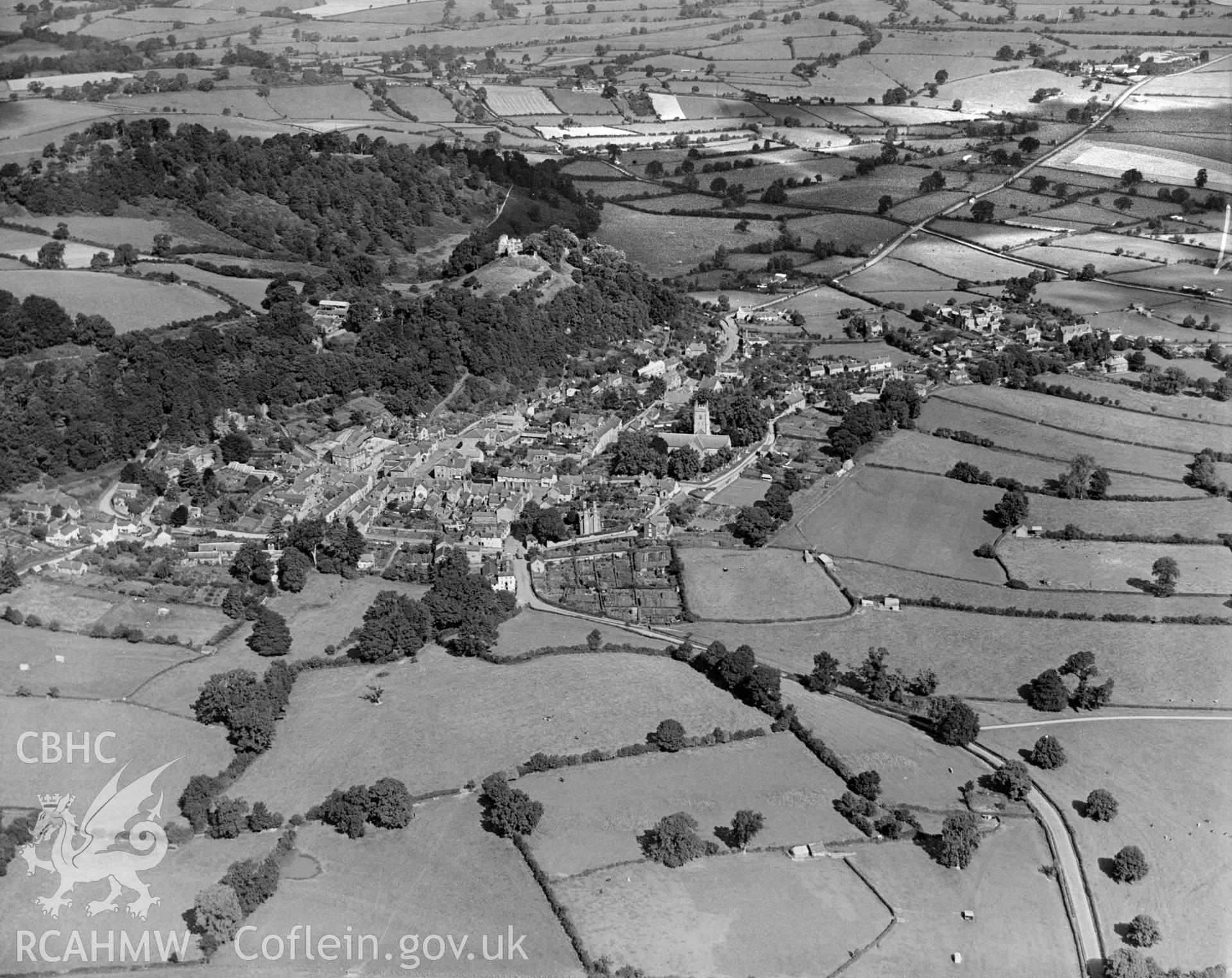 Distant view of Montgomery, oblique aerial view. 5?x4? black and white glass plate negative.