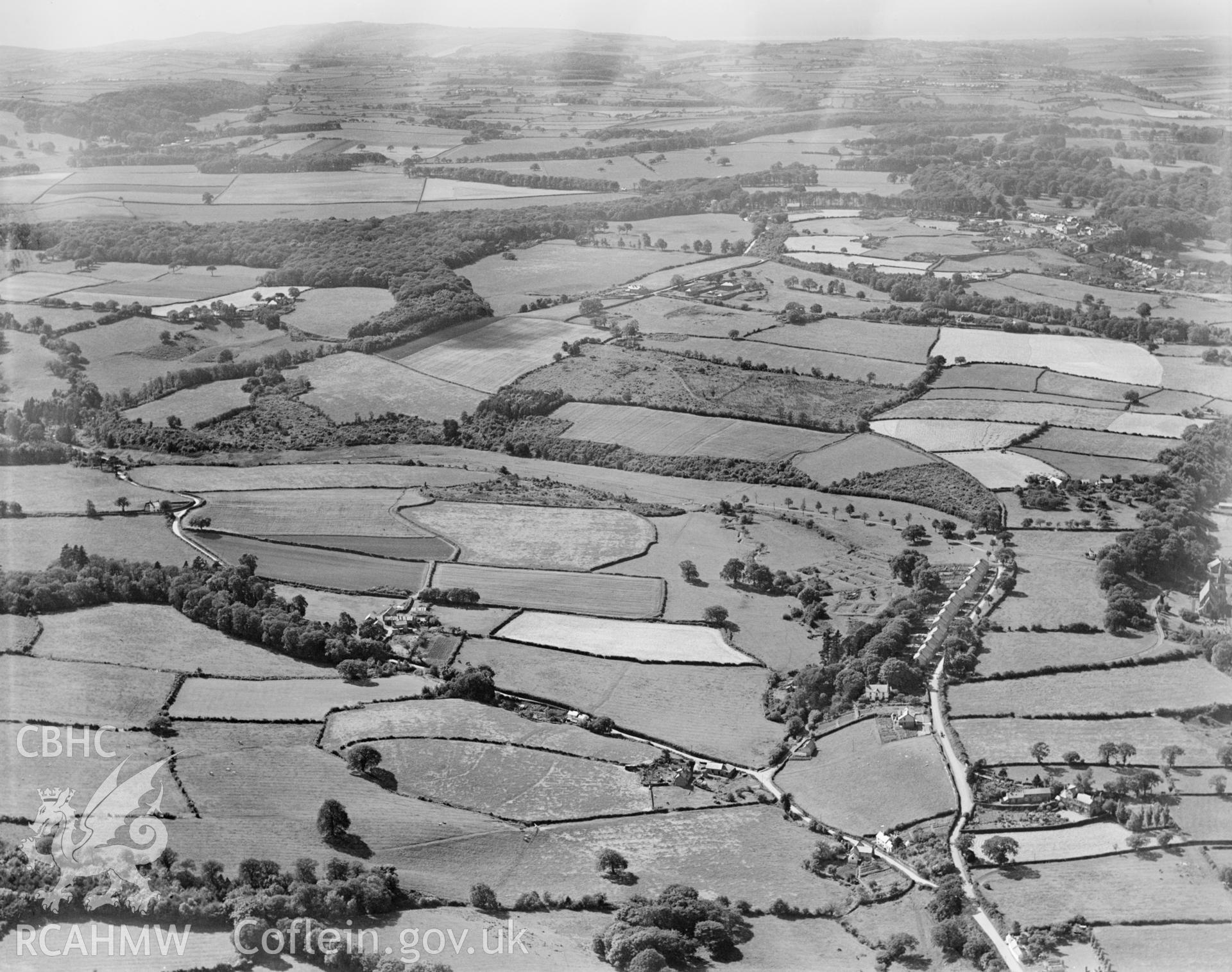 View of Mostyn showing Barwen & Mostyn Iron Co., oblique aerial view. 5?x4? black and white glass plate negative.
